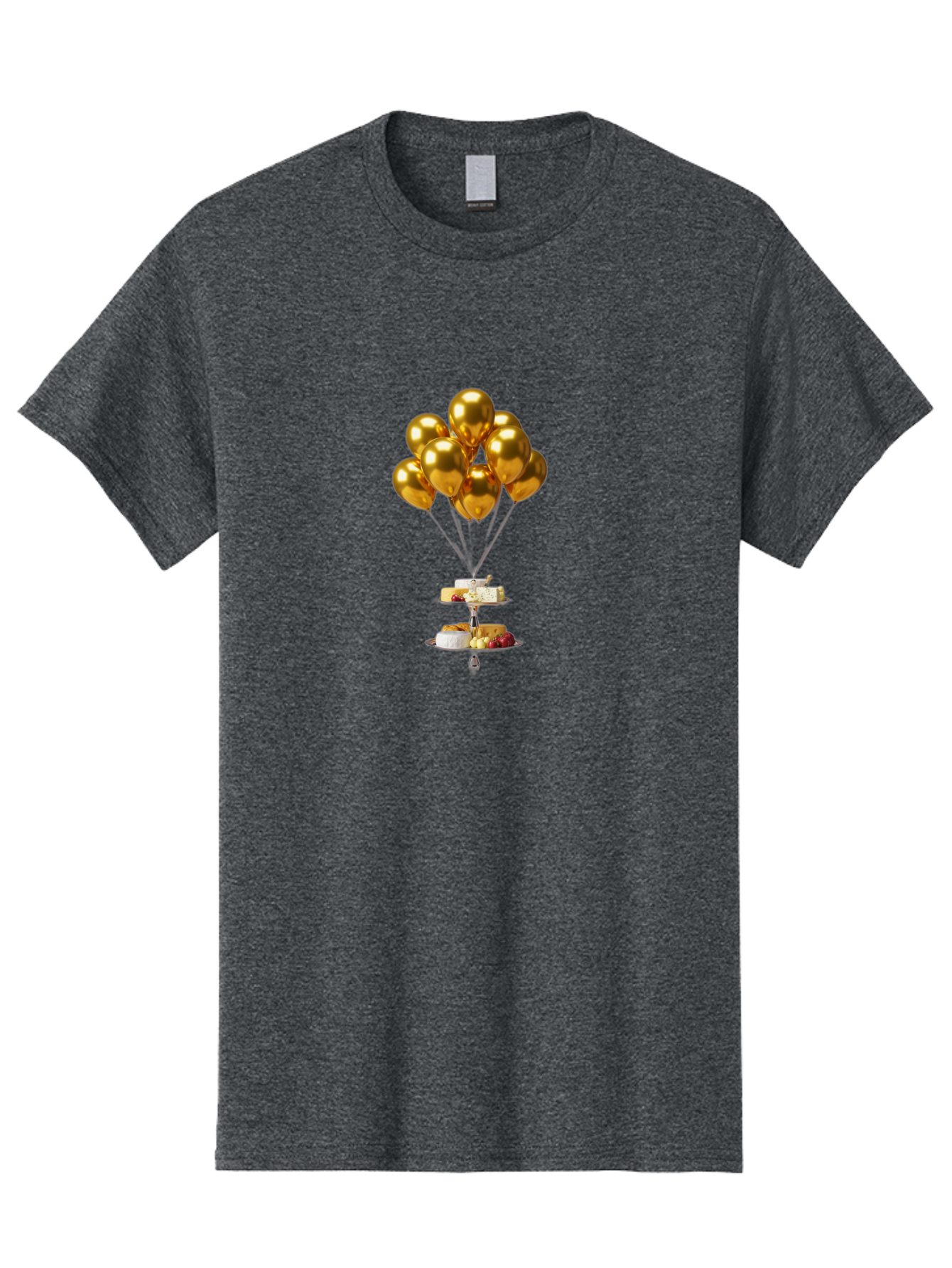 Gold-Balloons-Cake-Stand-Dessert Men'S Graphic Tee, 100% Cotton, Comfortable Casual Summer Wear, Machine Washable, Vintage Camera, Old Camera, Antique Camera, Black Camera, Classic Photography, Photography Equipment, Nostalgic Device, Bak705