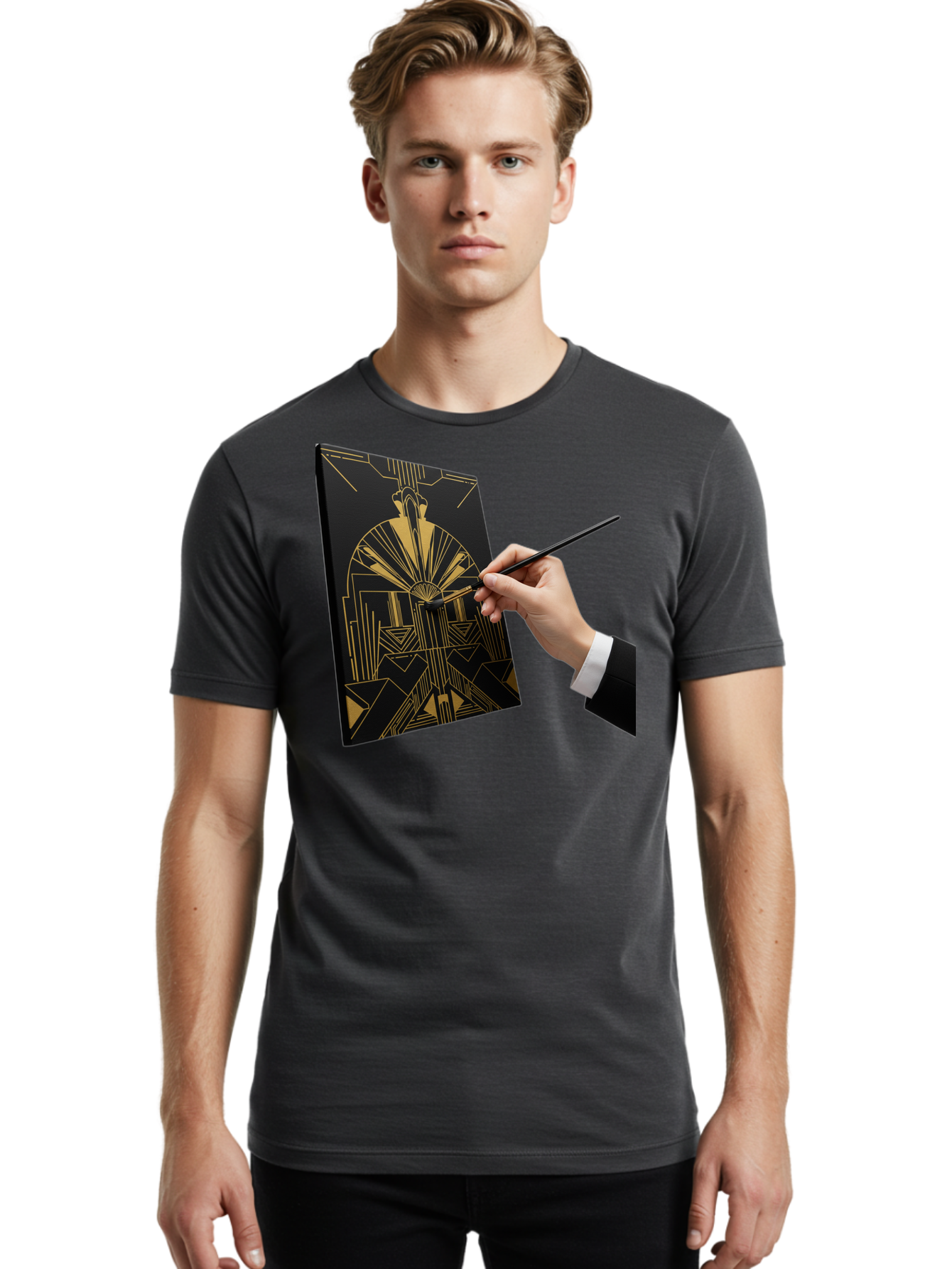 Gold-Foil-Art Men'S Graphic Tee, 100% Cotton, Comfortable Casual Summer Wear, Machine Washable, Vintage Camera, Old Camera, Antique Camera, Black Camera, Classic Photography, Photography Equipment, Nostalgic Device, Film Camera, Camera Art Bak706