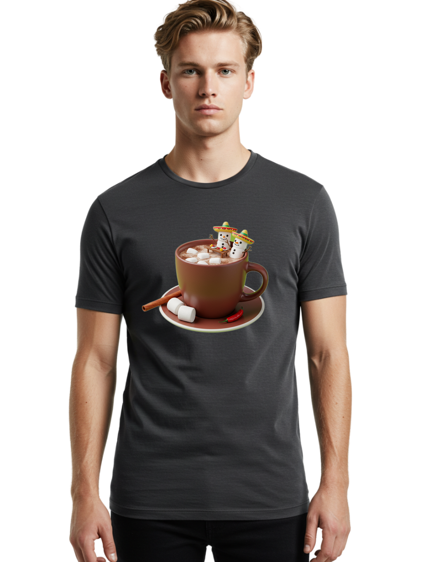 Hot-Chocolate-1 Men'S Graphic Tee, 100% Cotton, Comfortable Casual Summer Wear, Machine Washable, Vintage Camera, Old Camera, Antique Camera, Black Camera, Classic Photography, Photography Equipment, Nostalgic Device, Film Camera, Camera Art Bak728