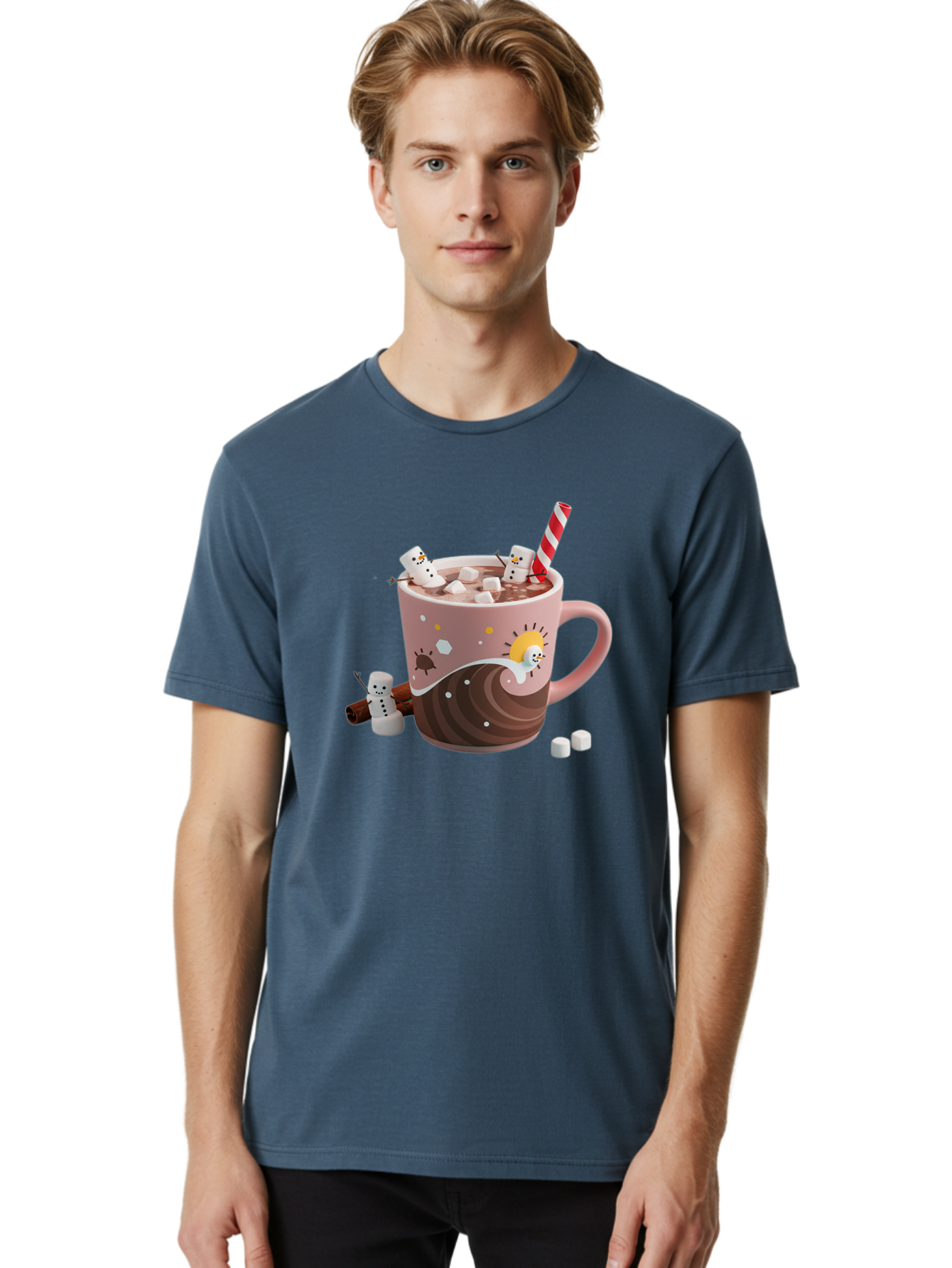 Hot-Chocolate-Snowmen Men'S Graphic Tee, 100% Cotton, Comfortable Casual Summer Wear, Machine Washable, Vintage Camera, Old Camera, Antique Camera, Black Camera, Classic Photography, Photography Equipment, Nostalgic Device, Film Camera, Bak734