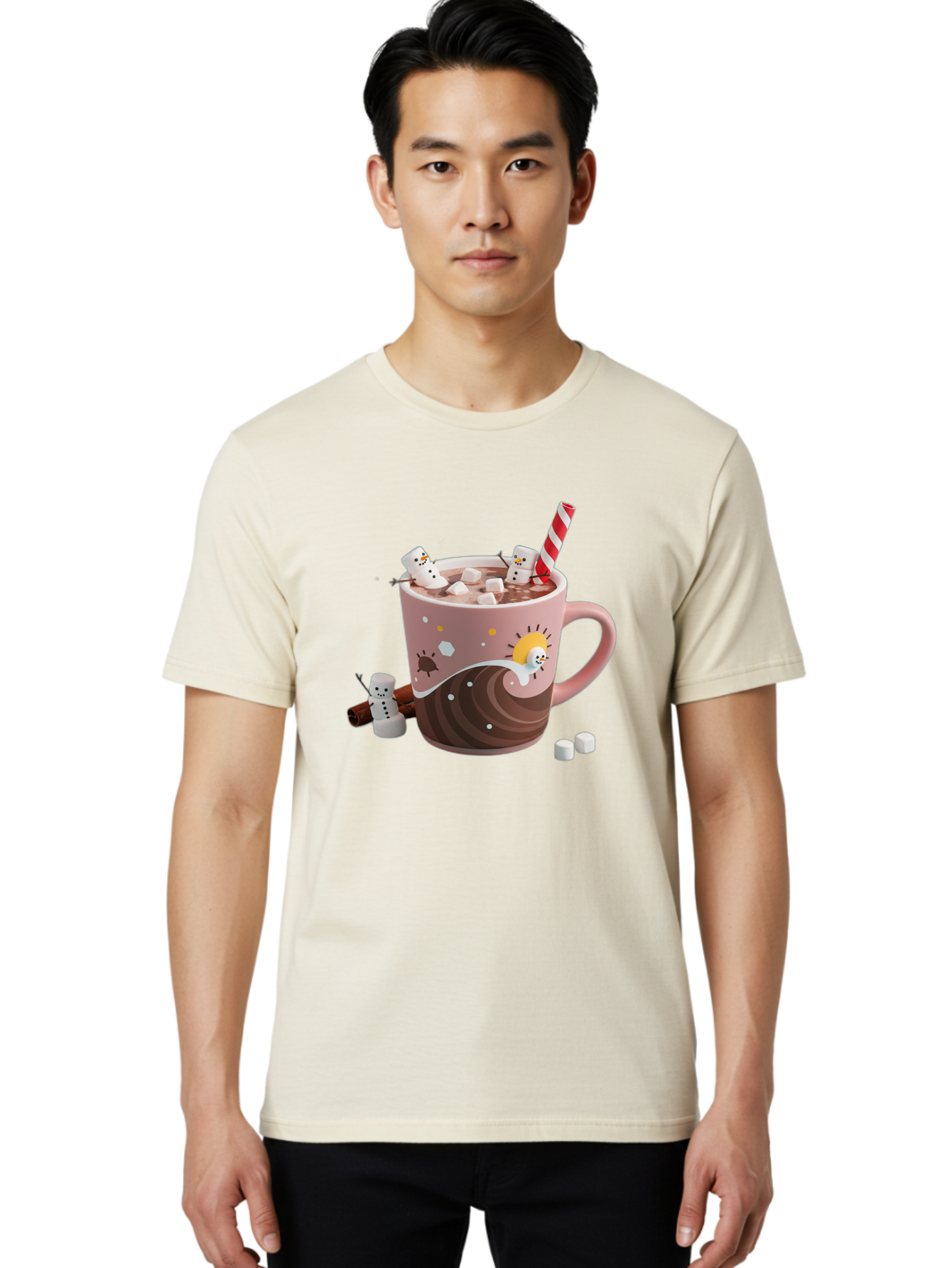 Hot-Chocolate-Snowmen Men'S Graphic Tee, 100% Cotton, Comfortable Casual Summer Wear, Machine Washable, Vintage Camera, Old Camera, Antique Camera, Black Camera, Classic Photography, Photography Equipment, Nostalgic Device, Film Camera, Bak734