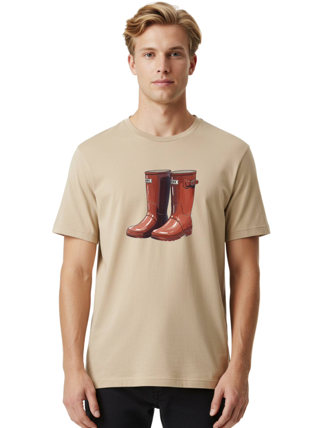 Hunter-Boots-2 Men'S Graphic Tee, 100% Cotton, Comfortable Casual Summer Wear, Machine Washable, Vintage Camera, Old Camera, Antique Camera, Black Camera, Classic Photography, Photography Equipment, Nostalgic Device, Film Camera, Camera Art Bak739