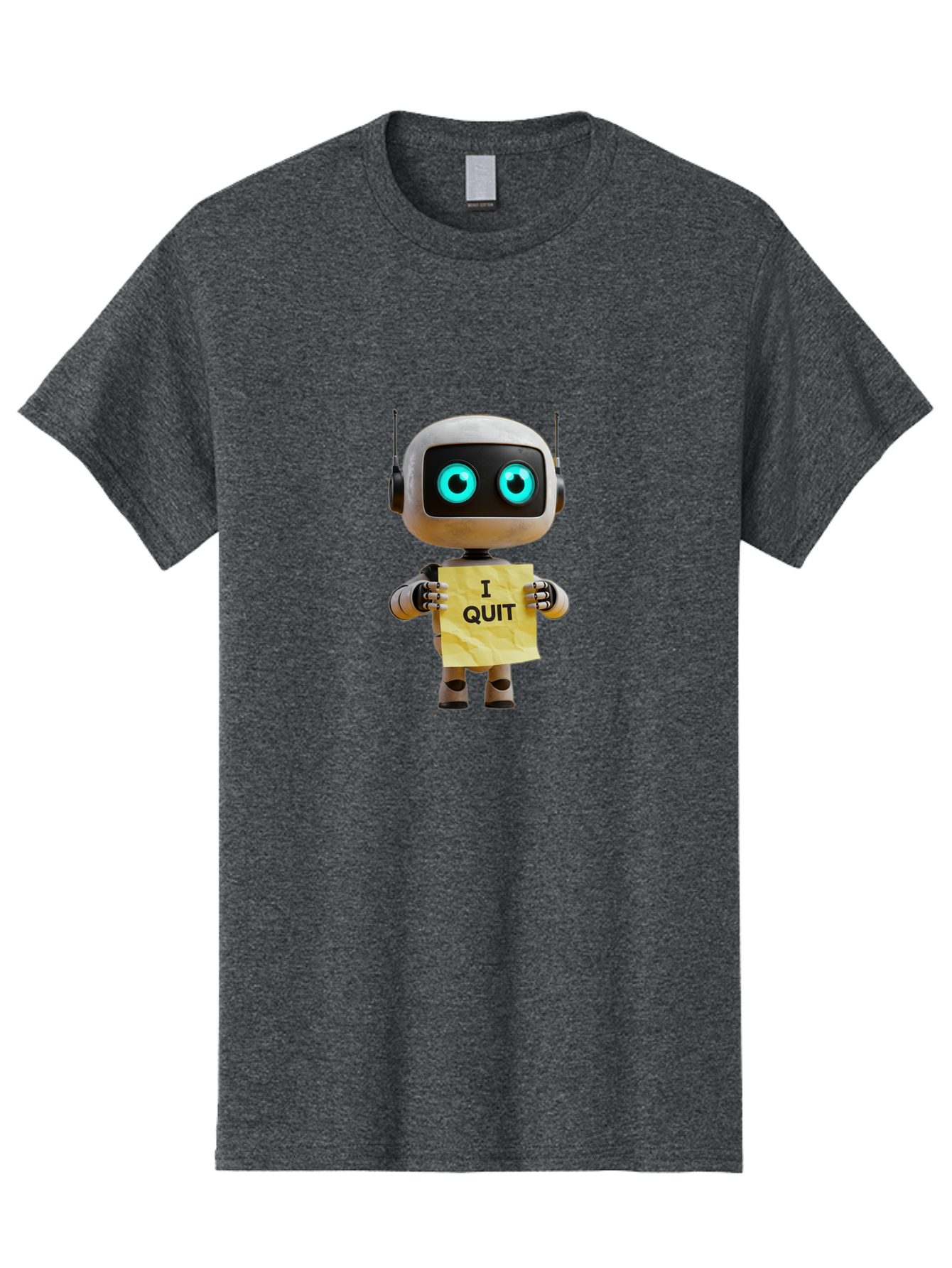 I-Quit-Robot-2 Men'S Graphic Tee, 100% Cotton, Comfortable Casual Summer Wear, Machine Washable, Vintage Camera, Old Camera, Antique Camera, Black Camera, Classic Photography, Photography Equipment, Nostalgic Device, Film Camera, Camera Art Bak744