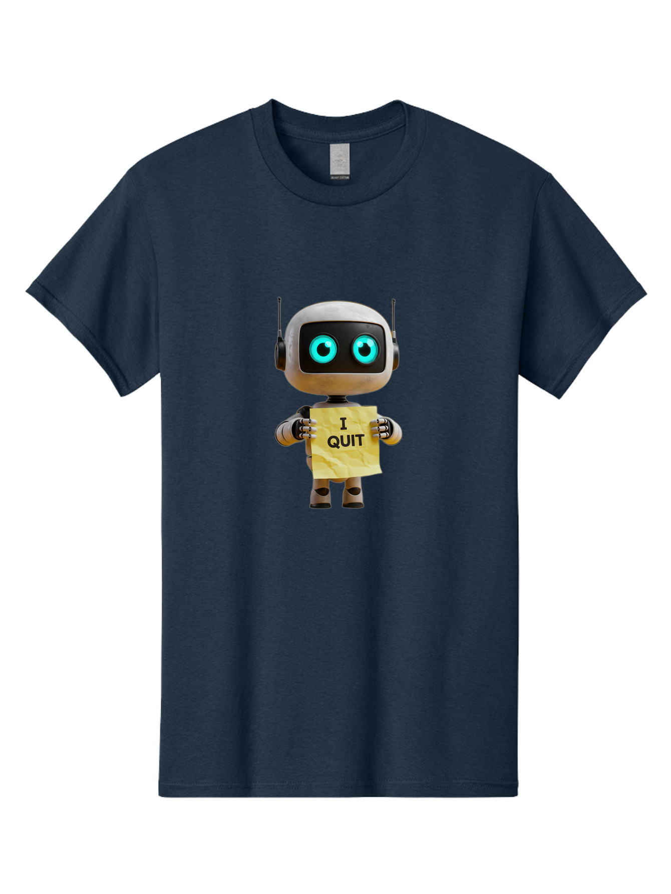 I-Quit-Robot-2 Men'S Graphic Tee, 100% Cotton, Comfortable Casual Summer Wear, Machine Washable, Vintage Camera, Old Camera, Antique Camera, Black Camera, Classic Photography, Photography Equipment, Nostalgic Device, Film Camera, Camera Art Bak744