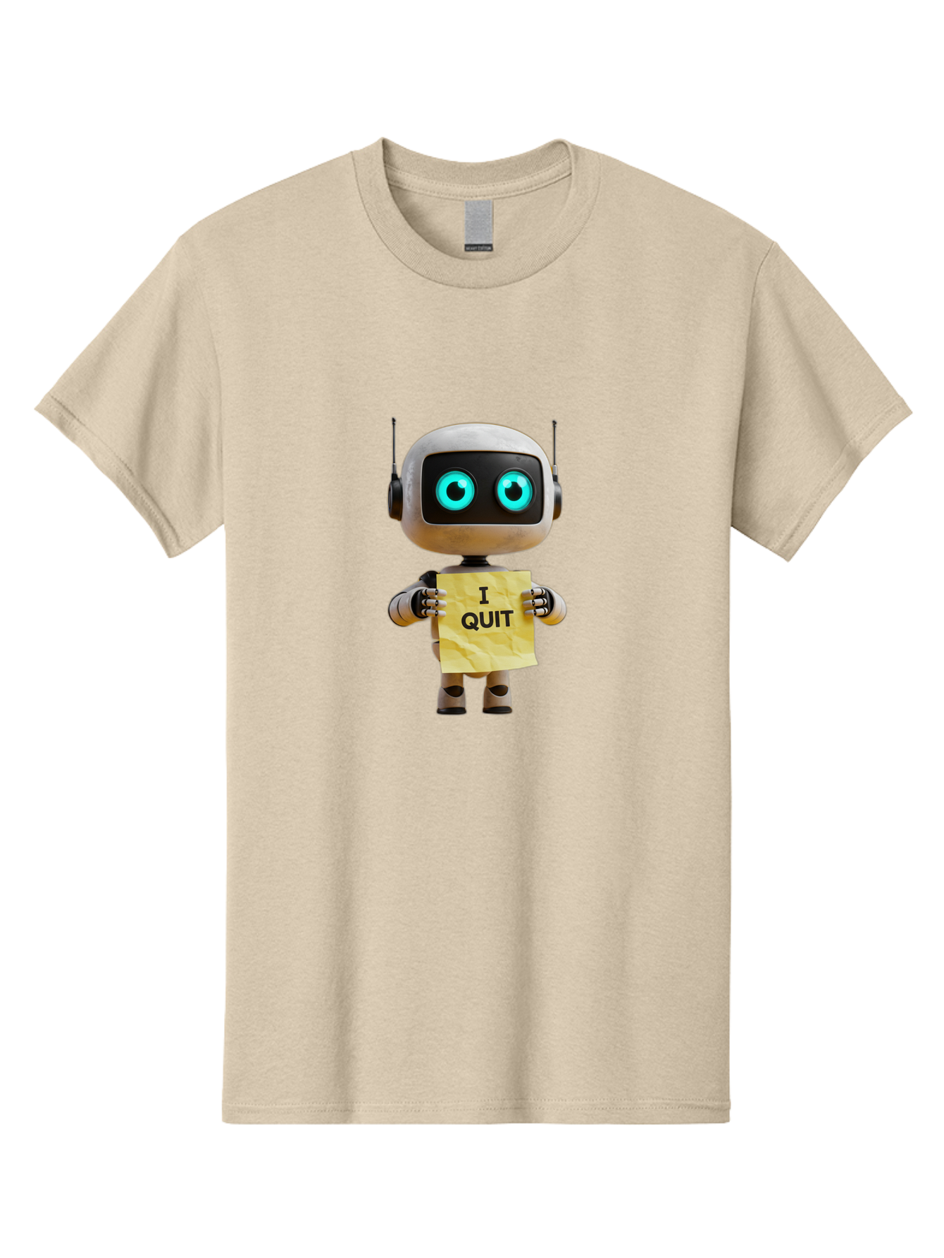 I-Quit-Robot-2 Men'S Graphic Tee, 100% Cotton, Comfortable Casual Summer Wear, Machine Washable, Vintage Camera, Old Camera, Antique Camera, Black Camera, Classic Photography, Photography Equipment, Nostalgic Device, Film Camera, Camera Art Bak744