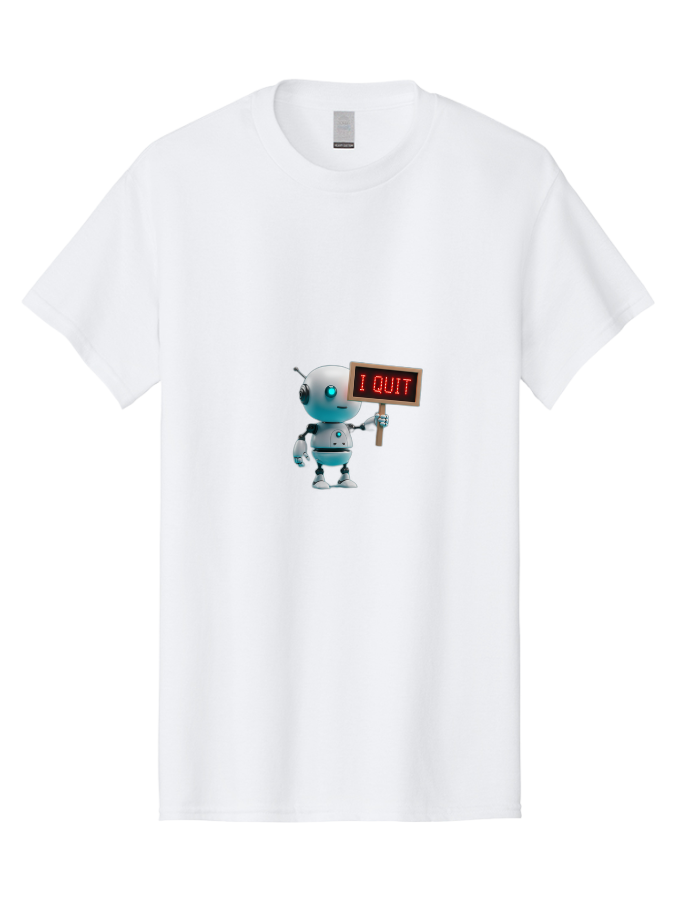 I-Quit-Robot-5 Men'S Graphic Tee, 100% Cotton, Comfortable Casual Summer Wear, Machine Washable, Vintage Camera, Old Camera, Antique Camera, Black Camera, Classic Photography, Photography Equipment, Nostalgic Device, Film Camera, Camera Art Bak747