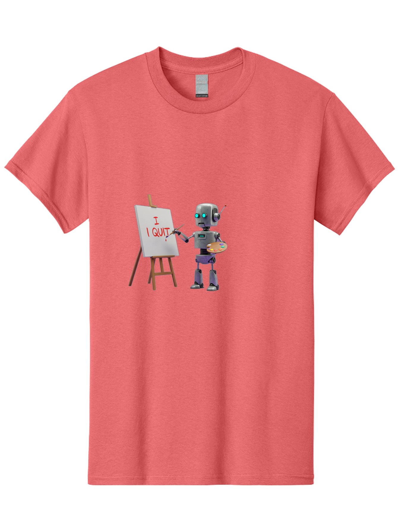 I-Quit-Robot-Painter Men'S Graphic Tee, 100% Cotton, Comfortable Casual Summer Wear, Machine Washable, Vintage Camera, Old Camera, Antique Camera, Black Camera, Classic Photography, Photography Equipment, Nostalgic Device, Film Camera, Bak748