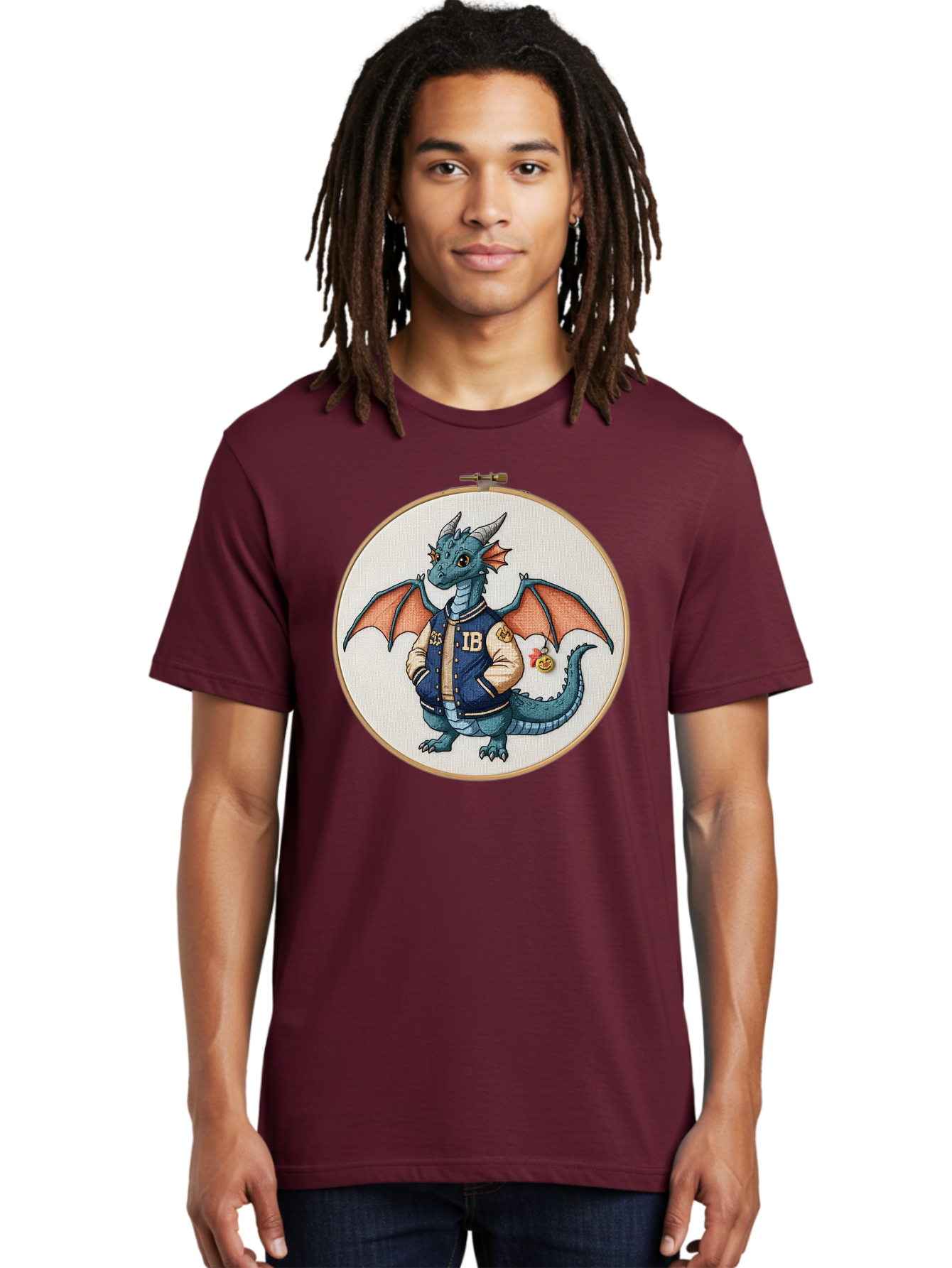 Ib-Dragon-Varsity-Jacket Men'S Graphic Tee, 100% Cotton, Comfortable Casual Summer Wear, Machine Washable, Vintage Camera, Old Camera, Antique Camera, Black Camera, Classic Photography, Photography Equipment, Nostalgic Device, Film Camera, Bak752