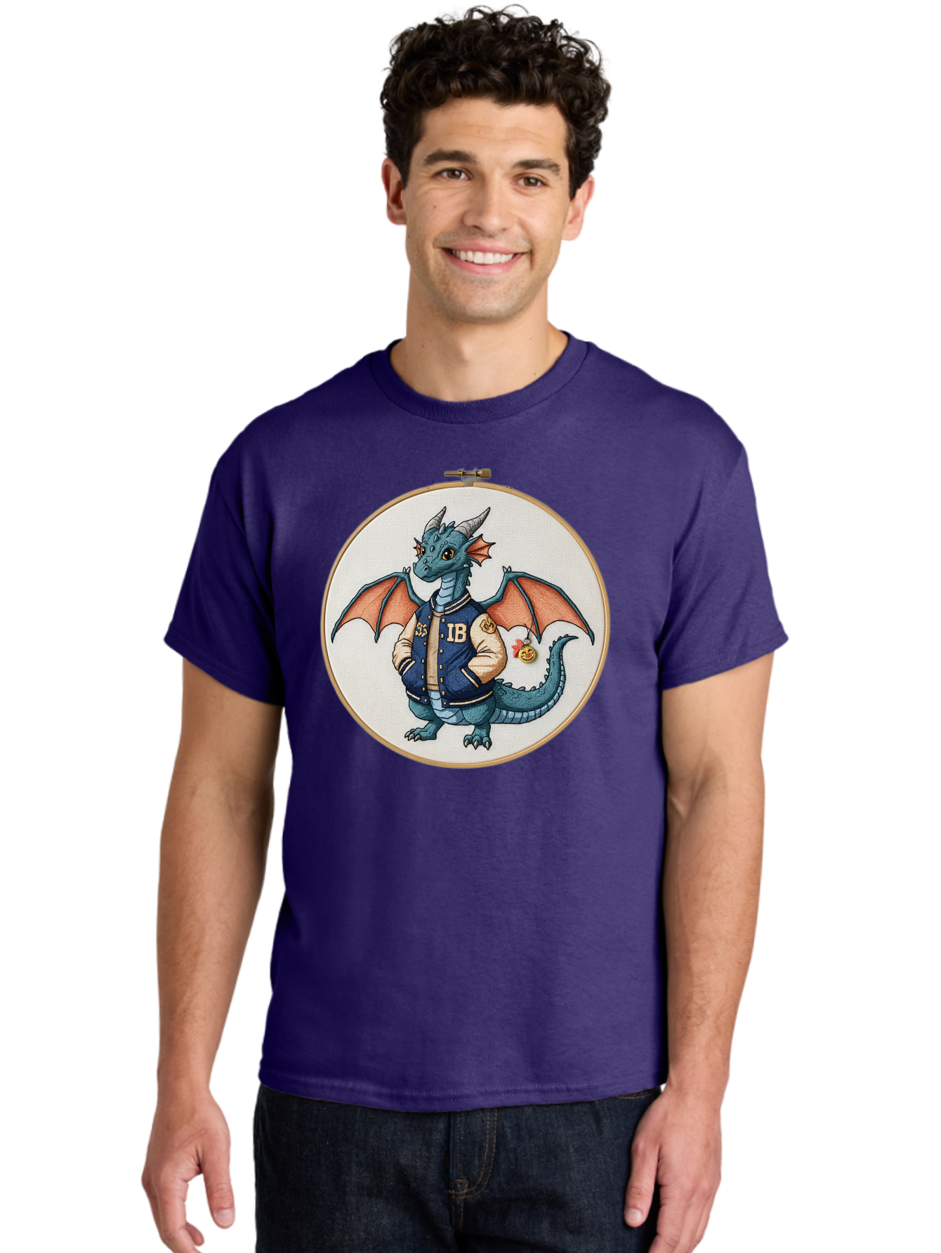 Ib-Dragon-Varsity-Jacket Men'S Graphic Tee, 100% Cotton, Comfortable Casual Summer Wear, Machine Washable, Vintage Camera, Old Camera, Antique Camera, Black Camera, Classic Photography, Photography Equipment, Nostalgic Device, Film Camera, Bak752