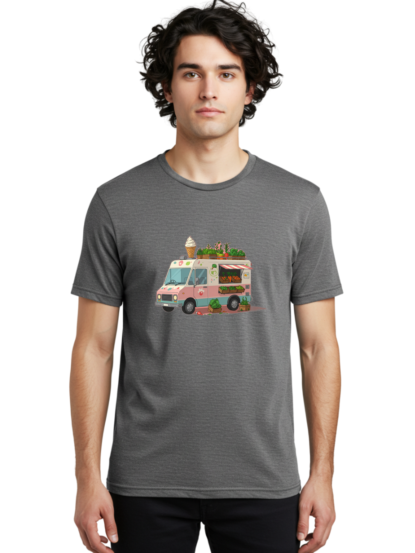 Ice-Cream-Truck Men'S Graphic Tee, 100% Cotton, Comfortable Casual Summer Wear, Machine Washable, Vintage Camera, Old Camera, Antique Camera, Black Camera, Classic Photography, Photography Equipment, Nostalgic Device, Film Camera, Camera Art Bak753