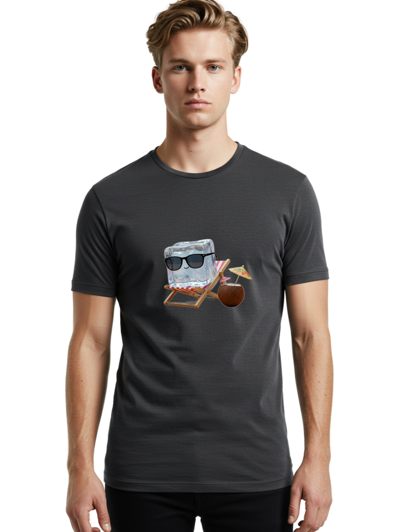 Ice-Cube-In-Sunglasses Men'S Graphic Tee, 100% Cotton, Comfortable Casual Summer Wear, Machine Washable, Vintage Camera, Old Camera, Antique Camera, Black Camera, Classic Photography, Photography Equipment, Nostalgic Device, Film Camera, Bak755