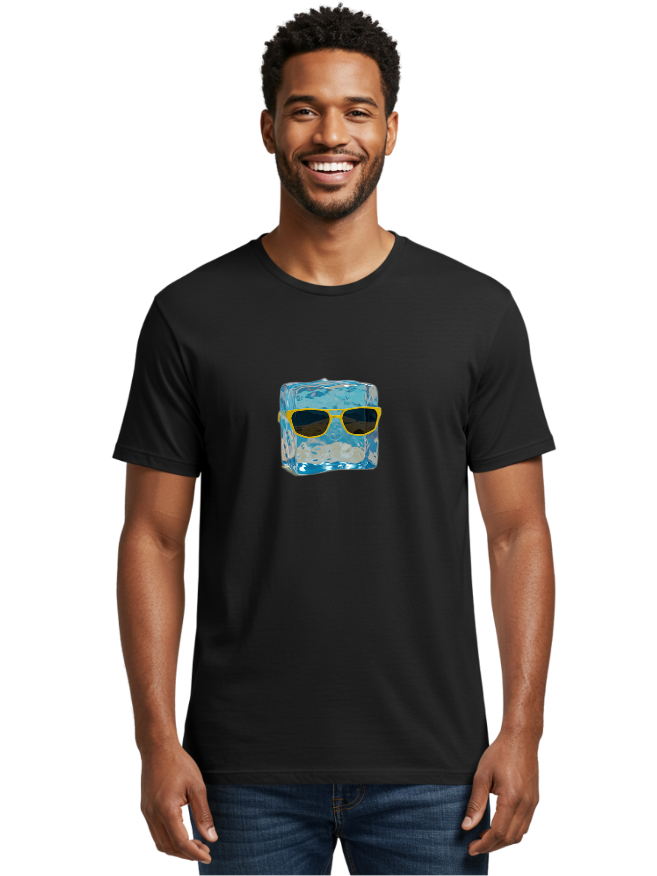 Ice-Cube-With-Sunglasses-2 Men'S Graphic Tee, 100% Cotton, Comfortable Casual Summer Wear, Machine Washable, Vintage Camera, Old Camera, Antique Camera, Black Camera, Classic Photography, Photography Equipment, Nostalgic Device, Film Camera, Bak763