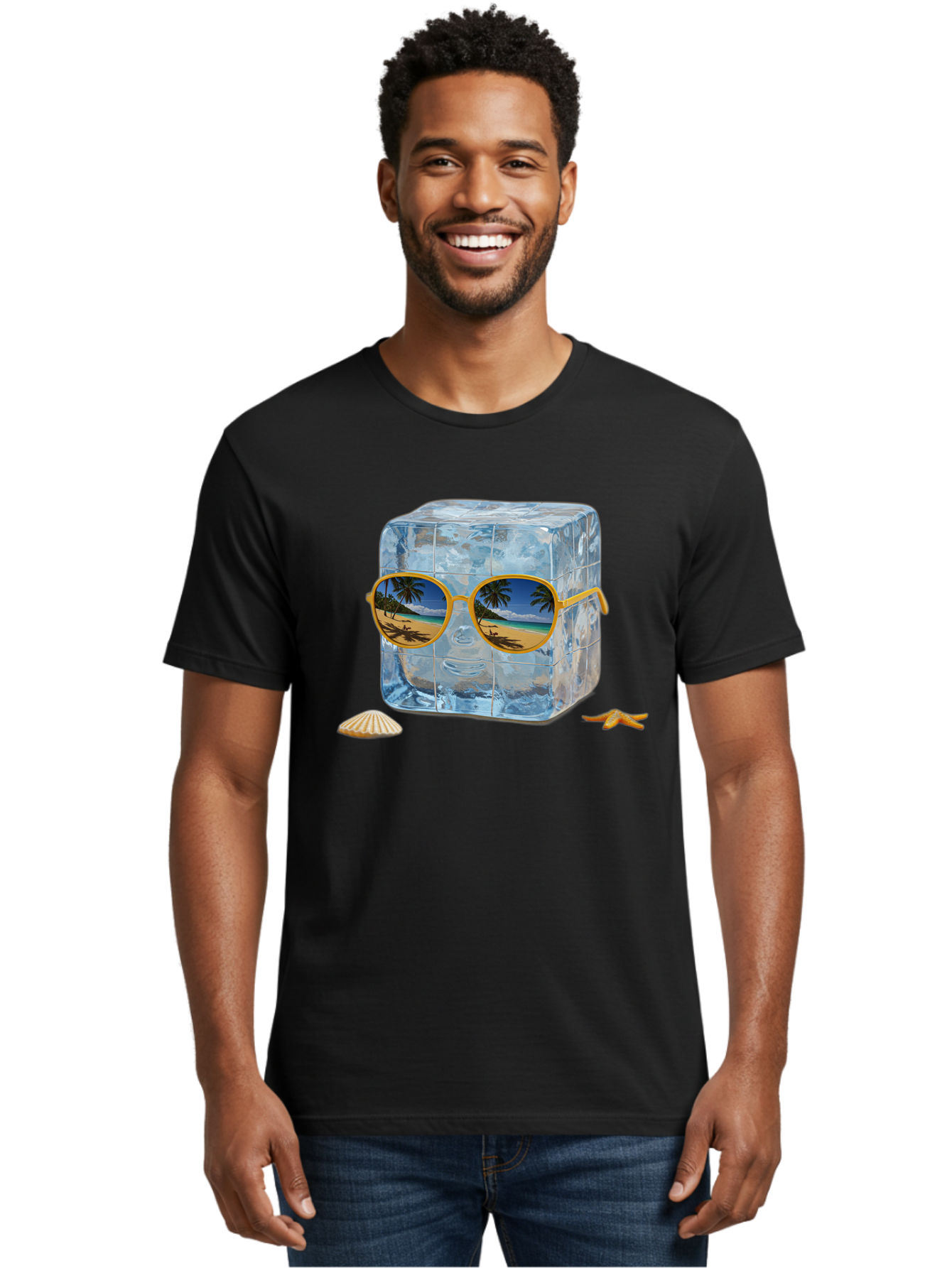 Ice-Cube-With-Sunglasses-3 Men'S Graphic Tee, 100% Cotton, Comfortable Casual Summer Wear, Machine Washable, Vintage Camera, Old Camera, Antique Camera, Black Camera, Classic Photography, Photography Equipment, Nostalgic Device, Film Camera, Bak764