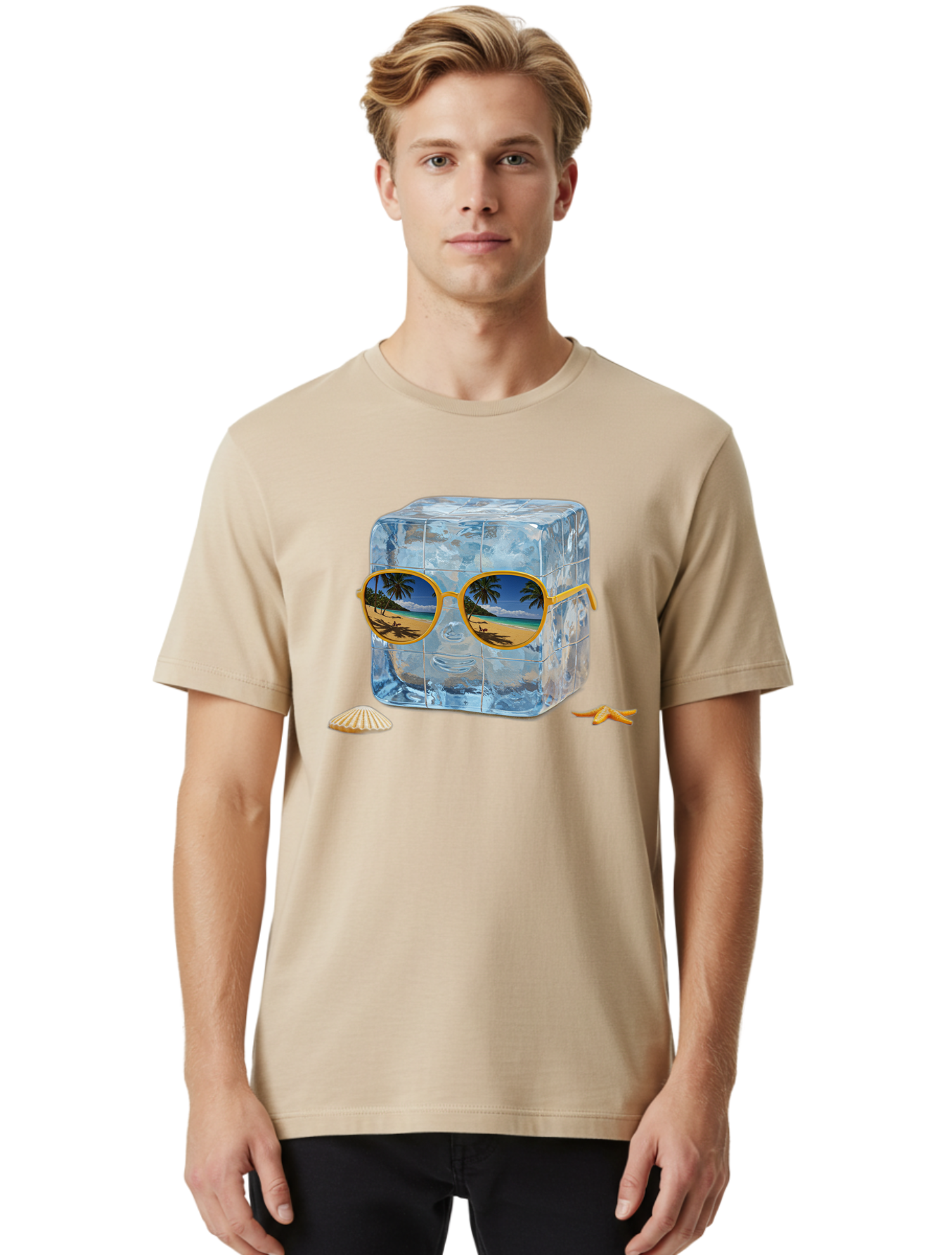 Ice-Cube-With-Sunglasses-3 Men'S Graphic Tee, 100% Cotton, Comfortable Casual Summer Wear, Machine Washable, Vintage Camera, Old Camera, Antique Camera, Black Camera, Classic Photography, Photography Equipment, Nostalgic Device, Film Camera, Bak764