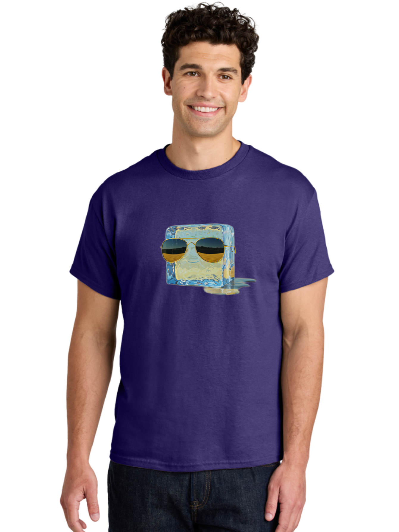 Ice-Cube-With-Sunglasses Men'S Graphic Tee, 100% Cotton, Comfortable Casual Summer Wear, Machine Washable, Vintage Camera, Old Camera, Antique Camera, Black Camera, Classic Photography, Photography Equipment, Nostalgic Device, Film Camera, Bak765