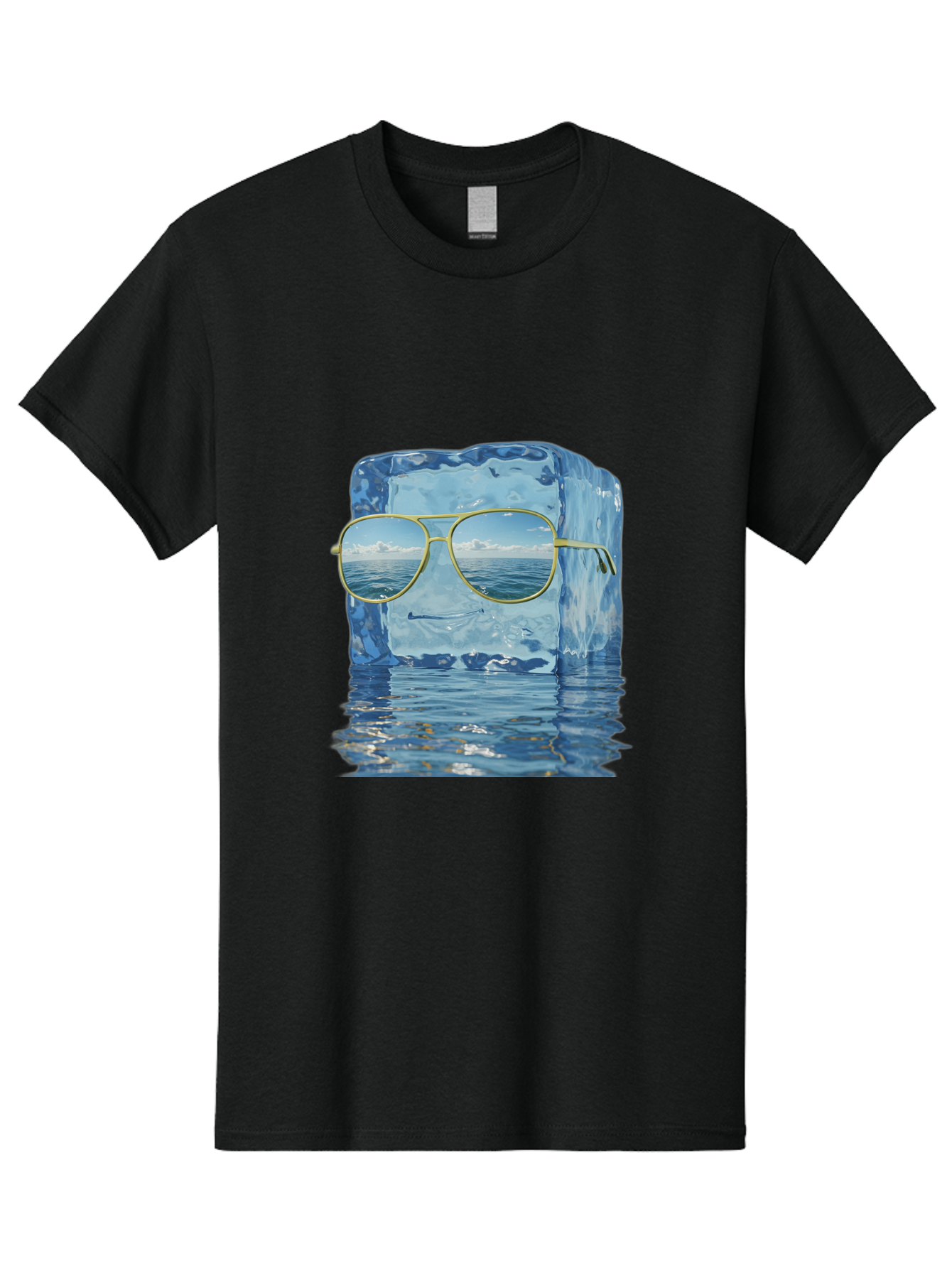 Iceberg-Sunglasses Men'S Graphic Tee, 100% Cotton, Comfortable Casual Summer Wear, Machine Washable, Vintage Camera, Old Camera, Antique Camera, Black Camera, Classic Photography, Photography Equipment, Nostalgic Device, Film Camera, Bak769