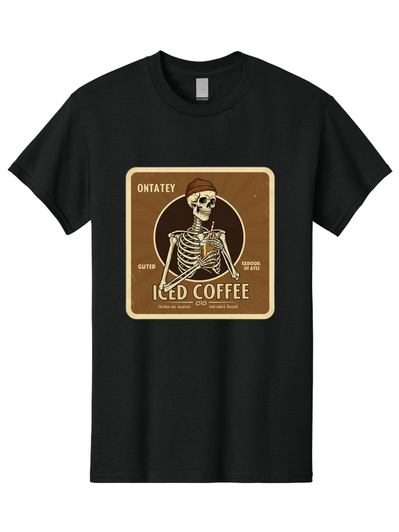 Iced-Coffee Men'S Graphic Tee, 100% Cotton, Comfortable Casual Summer Wear, Machine Washable, Vintage Camera, Old Camera, Antique Camera, Black Camera, Classic Photography, Photography Equipment, Nostalgic Device, Film Camera, Camera Art Bak770