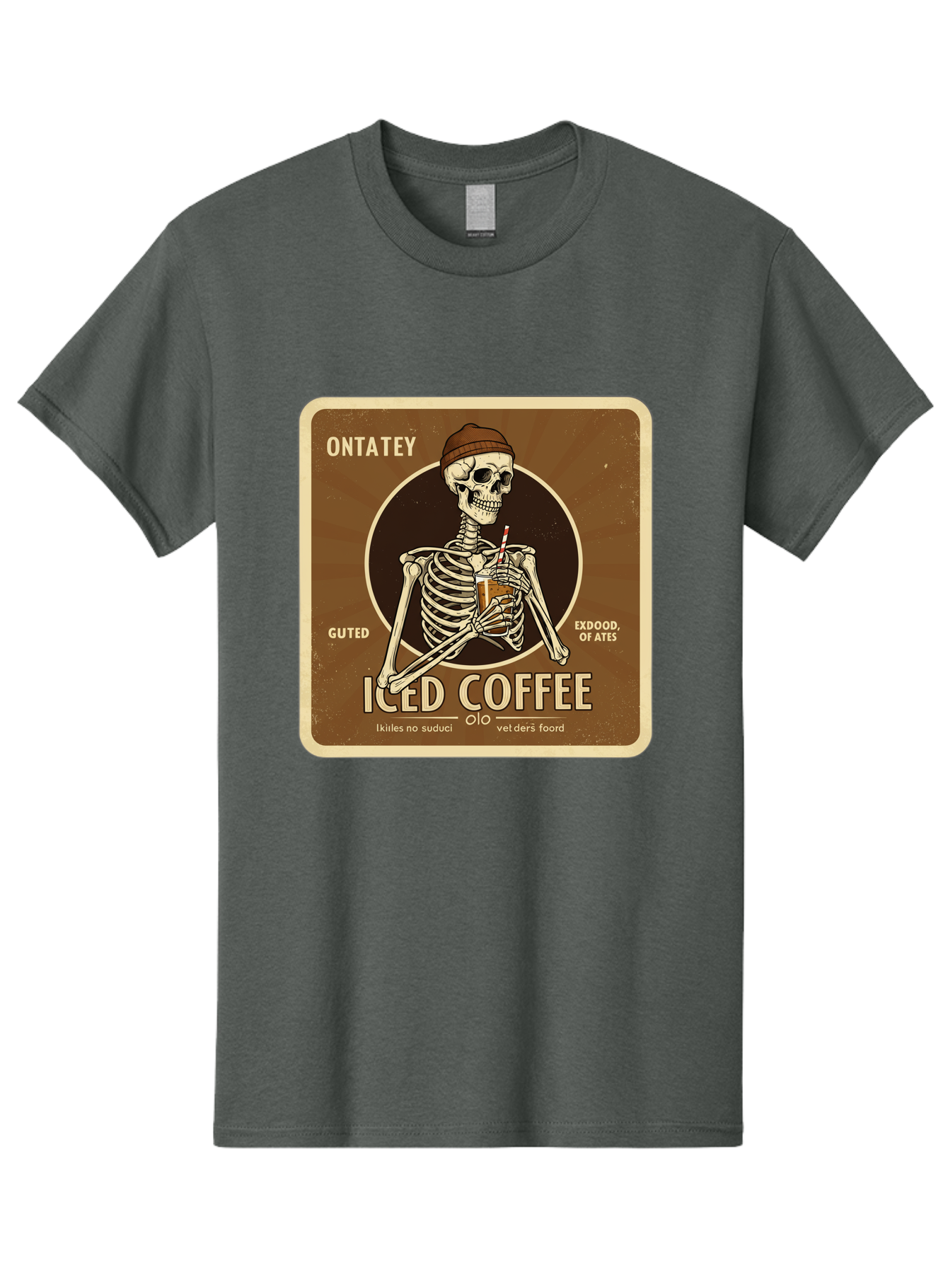 Iced-Coffee Men'S Graphic Tee, 100% Cotton, Comfortable Casual Summer Wear, Machine Washable, Vintage Camera, Old Camera, Antique Camera, Black Camera, Classic Photography, Photography Equipment, Nostalgic Device, Film Camera, Camera Art Bak770