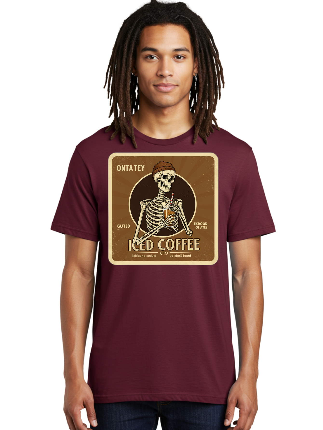 Iced-Coffee Men'S Graphic Tee, 100% Cotton, Comfortable Casual Summer Wear, Machine Washable, Vintage Camera, Old Camera, Antique Camera, Black Camera, Classic Photography, Photography Equipment, Nostalgic Device, Film Camera, Camera Art Bak770