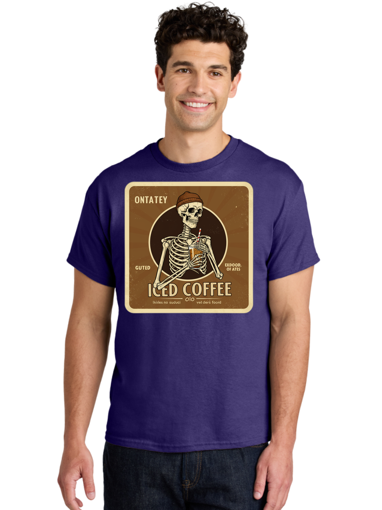 Iced-Coffee Men'S Graphic Tee, 100% Cotton, Comfortable Casual Summer Wear, Machine Washable, Vintage Camera, Old Camera, Antique Camera, Black Camera, Classic Photography, Photography Equipment, Nostalgic Device, Film Camera, Camera Art Bak770