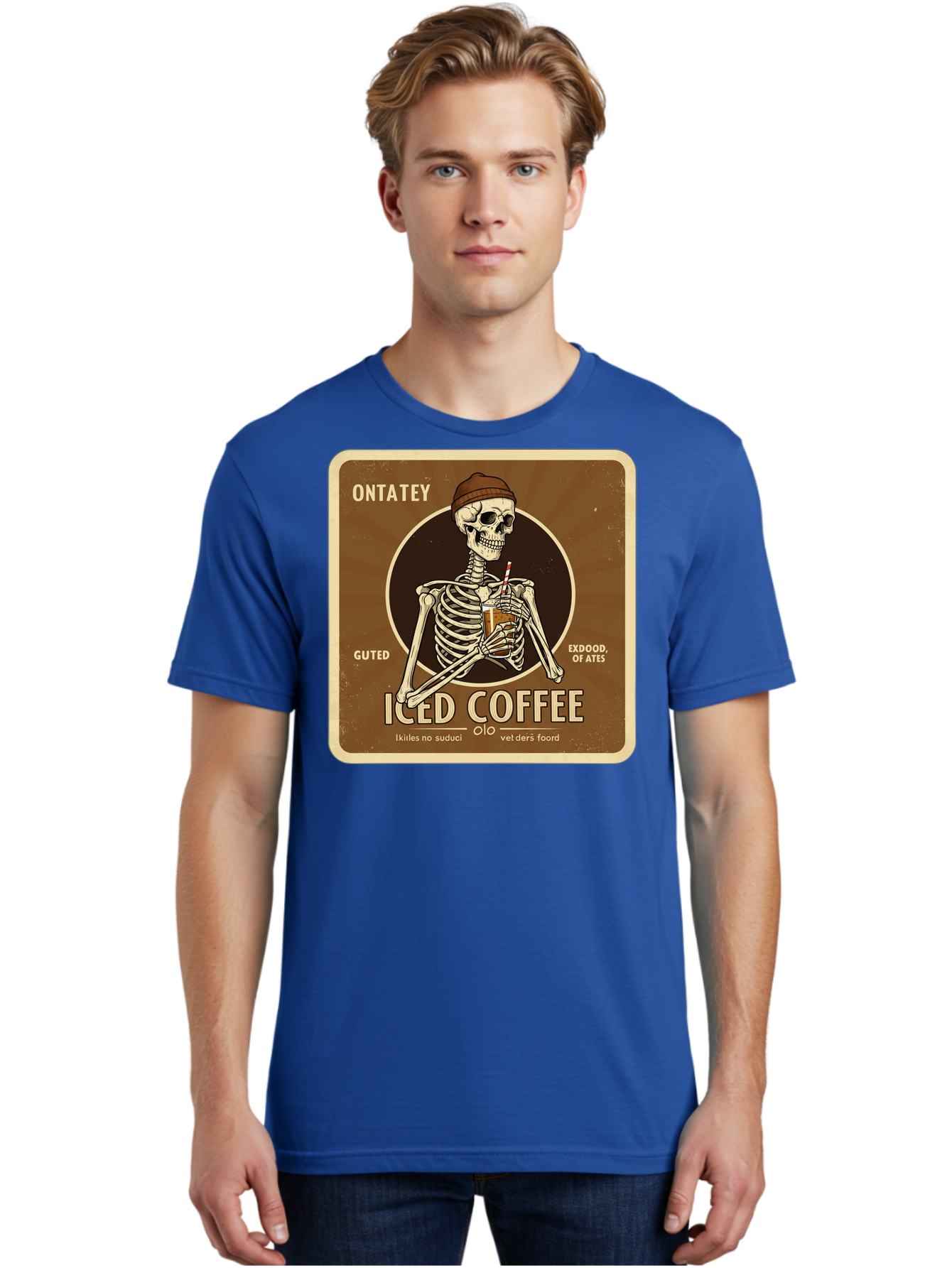 Iced-Coffee Men'S Graphic Tee, 100% Cotton, Comfortable Casual Summer Wear, Machine Washable, Vintage Camera, Old Camera, Antique Camera, Black Camera, Classic Photography, Photography Equipment, Nostalgic Device, Film Camera, Camera Art Bak770