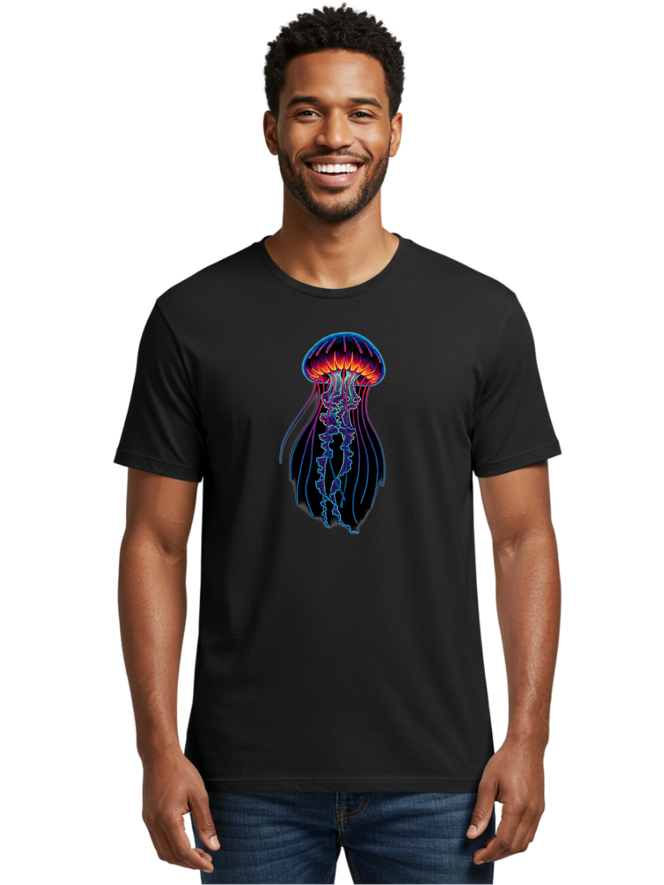 Jellyfish-Illustration Men'S Graphic Tee, 100% Cotton, Comfortable Casual Summer Wear, Machine Washable, Vintage Camera, Old Camera, Antique Camera, Black Camera, Classic Photography, Photography Equipment, Nostalgic Device, Film Camera, Bak773
