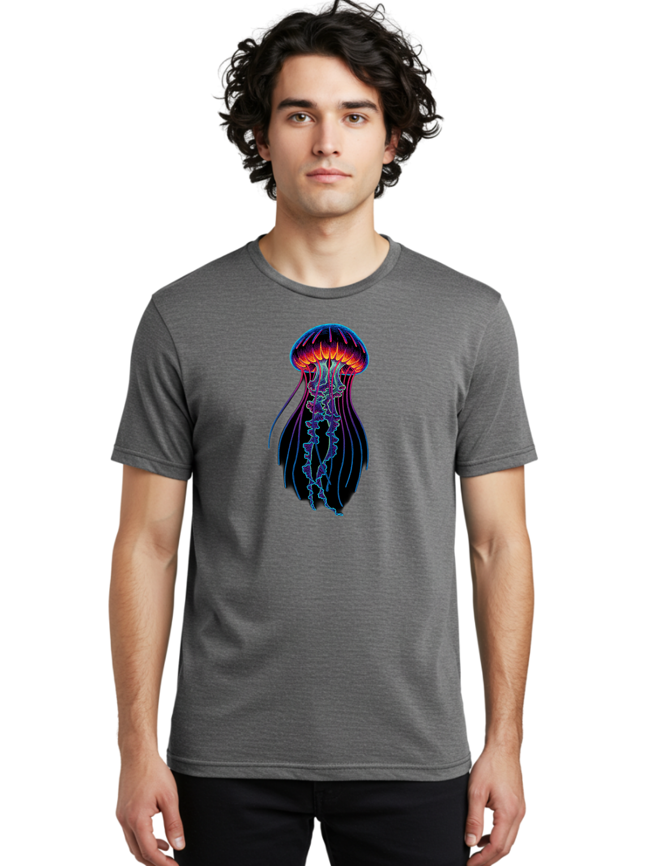 Jellyfish-Illustration Men'S Graphic Tee, 100% Cotton, Comfortable Casual Summer Wear, Machine Washable, Vintage Camera, Old Camera, Antique Camera, Black Camera, Classic Photography, Photography Equipment, Nostalgic Device, Film Camera, Bak773