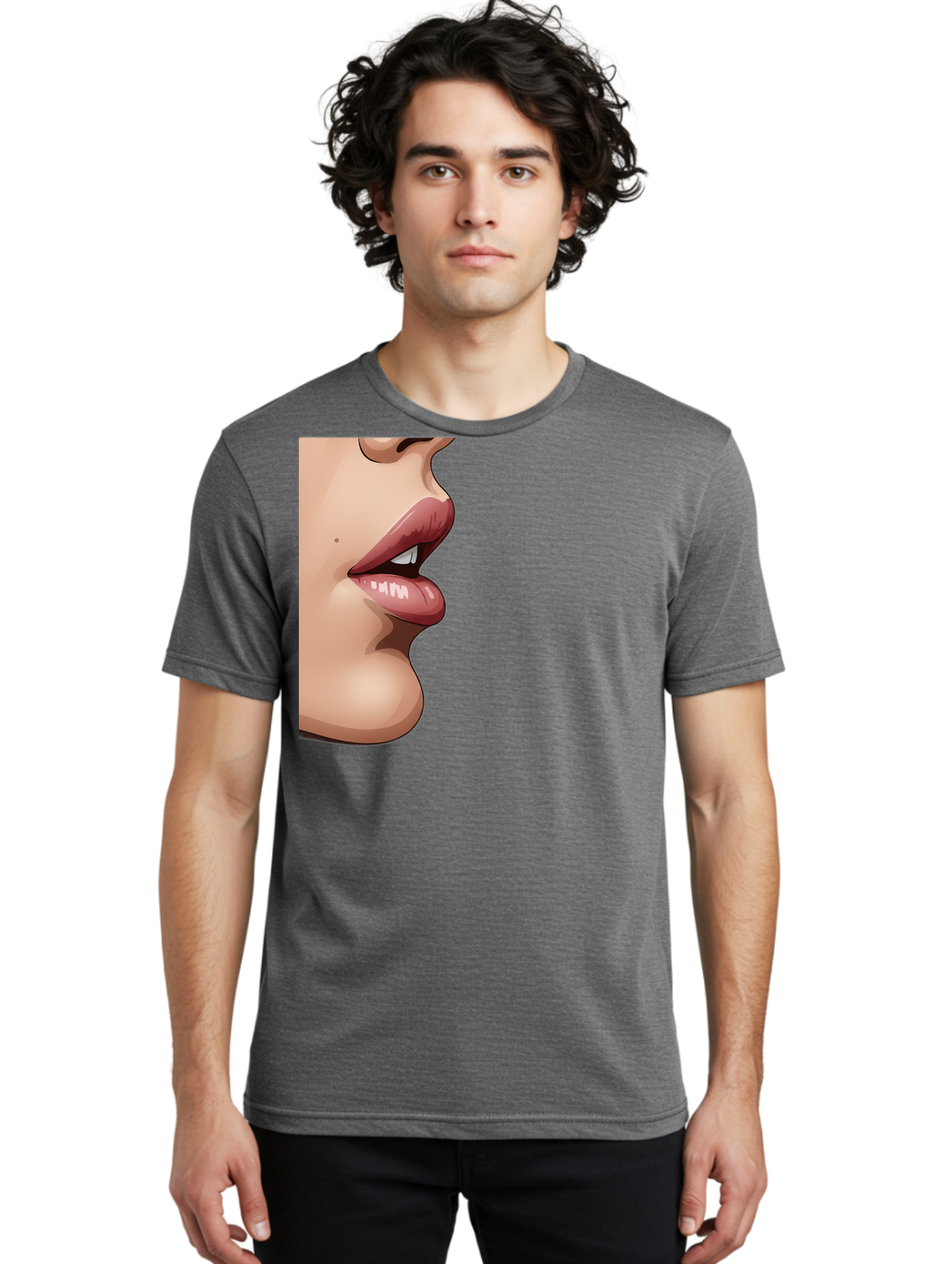 Kissing-Lips Men'S Graphic Tee, 100% Cotton, Comfortable Casual Summer Wear, Machine Washable, Vintage Camera, Old Camera, Antique Camera, Black Camera, Classic Photography, Photography Equipment, Nostalgic Device, Film Camera, Camera Art Bak777