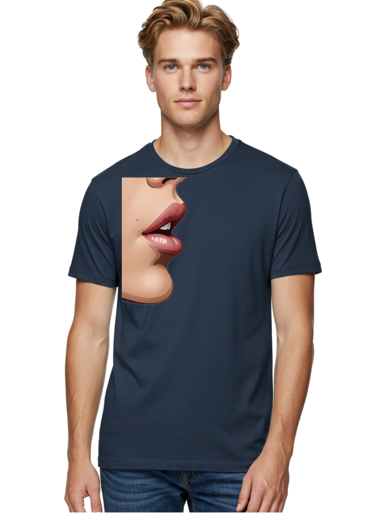 Kissing-Lips Men'S Graphic Tee, 100% Cotton, Comfortable Casual Summer Wear, Machine Washable, Vintage Camera, Old Camera, Antique Camera, Black Camera, Classic Photography, Photography Equipment, Nostalgic Device, Film Camera, Camera Art Bak777