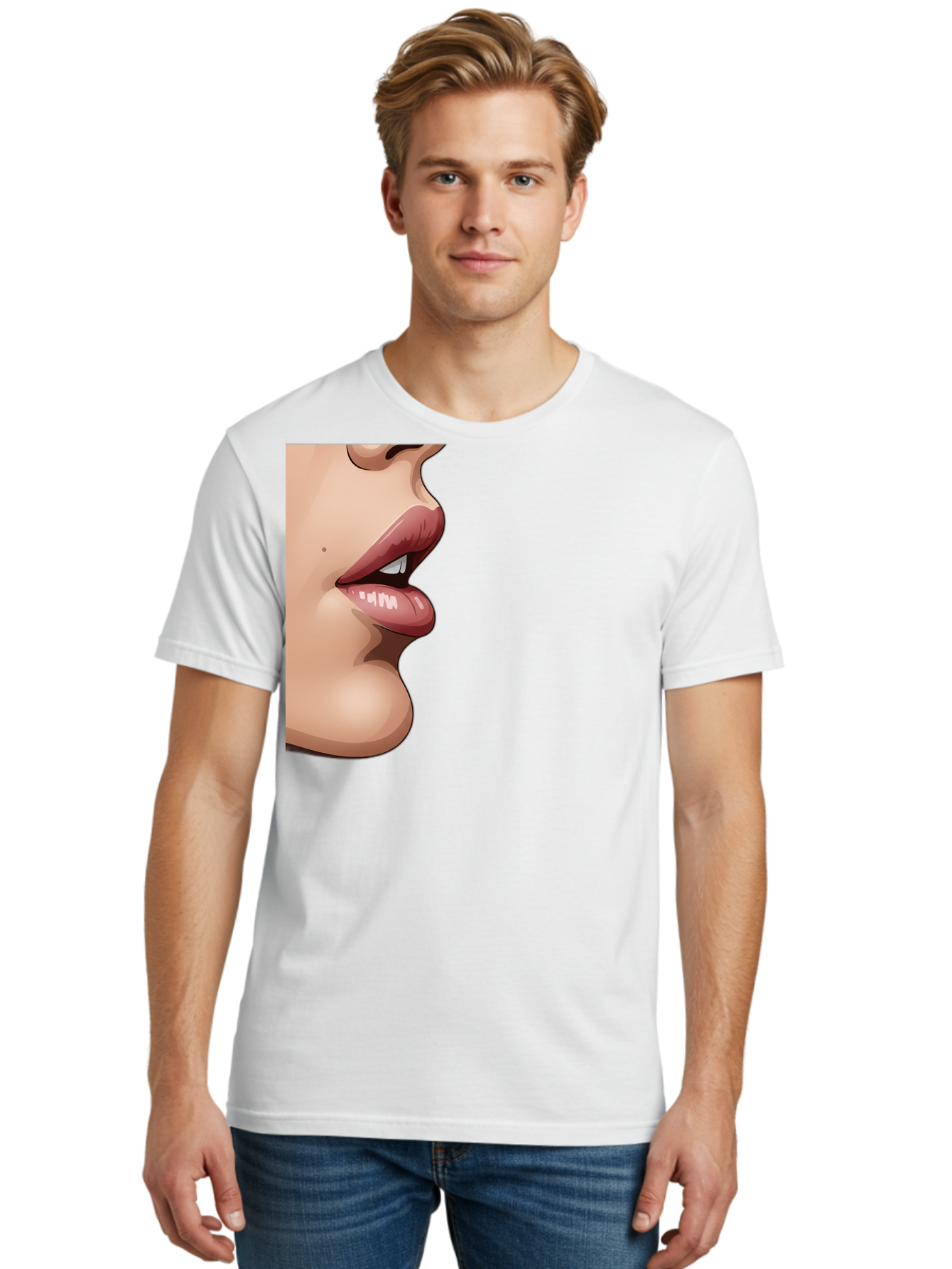 Kissing-Lips Men'S Graphic Tee, 100% Cotton, Comfortable Casual Summer Wear, Machine Washable, Vintage Camera, Old Camera, Antique Camera, Black Camera, Classic Photography, Photography Equipment, Nostalgic Device, Film Camera, Camera Art Bak777