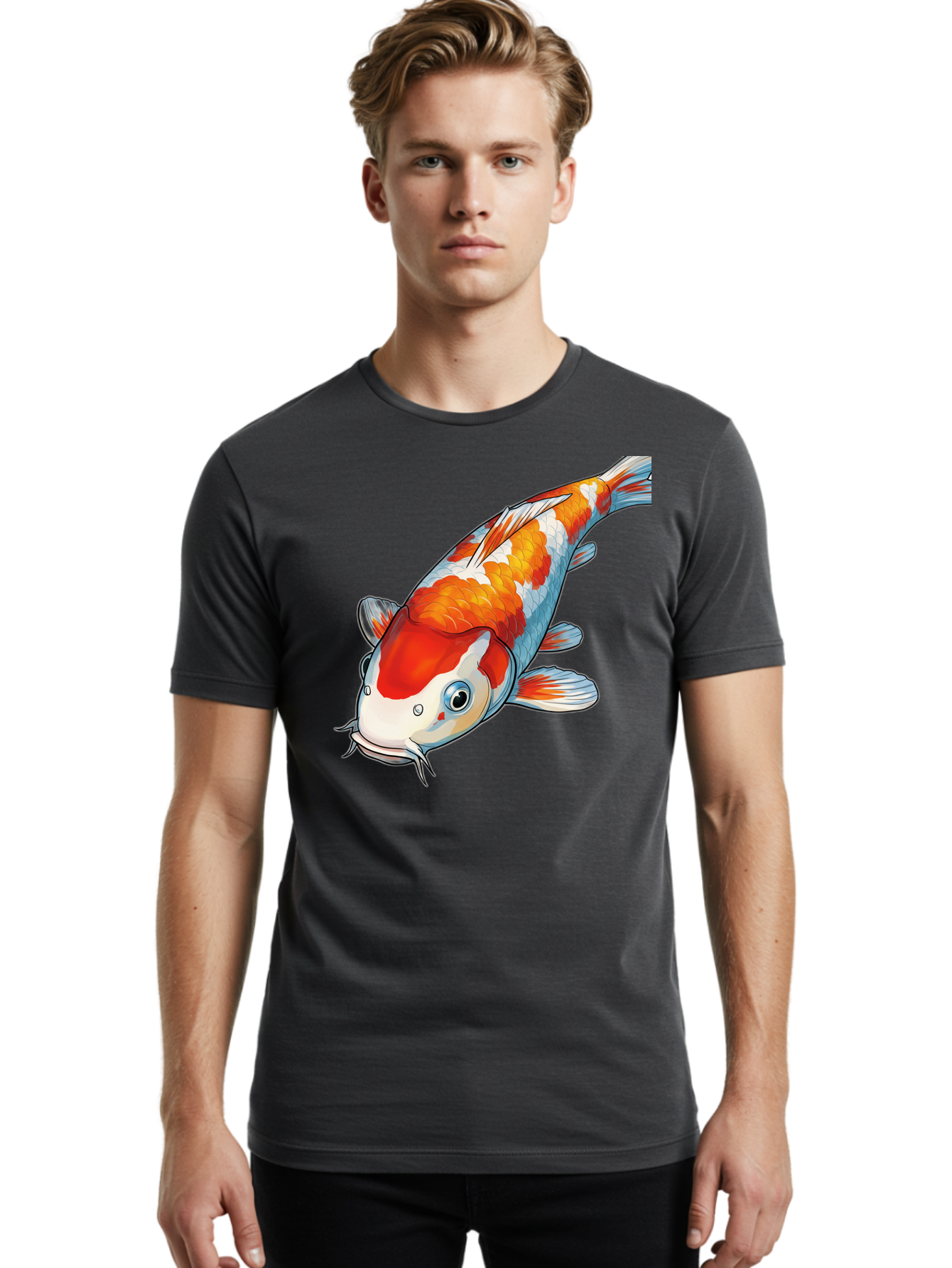 Koi-Fish-2 Men'S Graphic Tee, 100% Cotton, Comfortable Casual Summer Wear, Machine Washable, Vintage Camera, Old Camera, Antique Camera, Black Camera, Classic Photography, Photography Equipment, Nostalgic Device, Film Camera, Camera Art Bak782