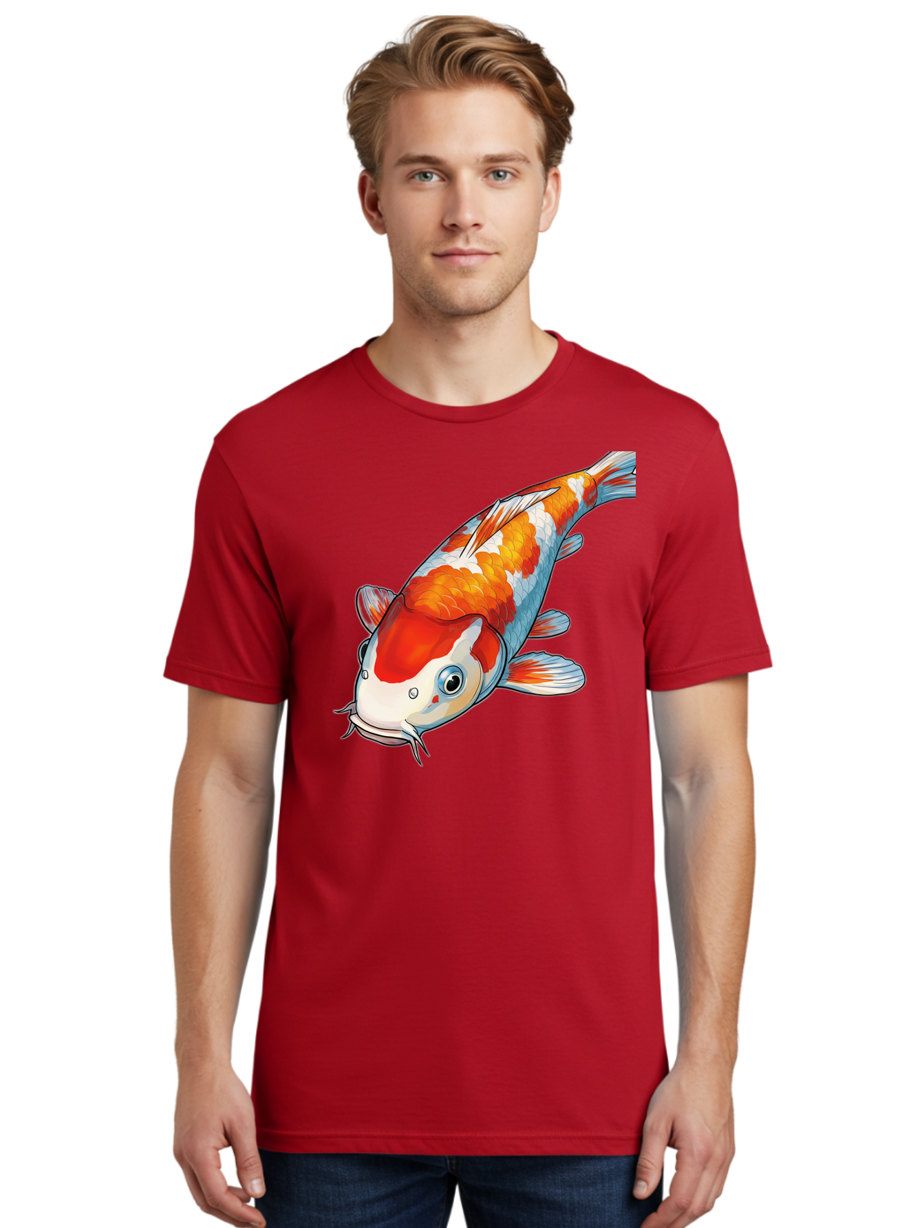 Koi-Fish-2 Men'S Graphic Tee, 100% Cotton, Comfortable Casual Summer Wear, Machine Washable, Vintage Camera, Old Camera, Antique Camera, Black Camera, Classic Photography, Photography Equipment, Nostalgic Device, Film Camera, Camera Art Bak782