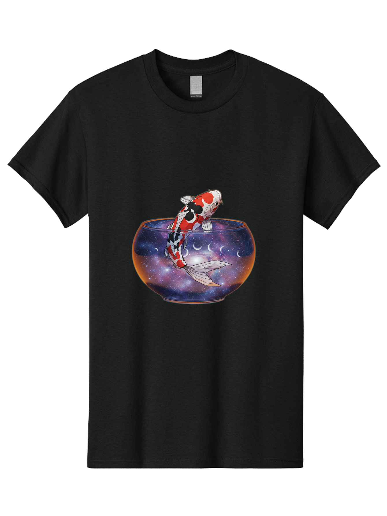 Koi-Fish-In-Galaxy-Bowl-1 Men'S Graphic Tee, 100% Cotton, Comfortable Casual Summer Wear, Machine Washable, Vintage Camera, Old Camera, Antique Camera, Black Camera, Classic Photography, Photography Equipment, Nostalgic Device, Film Camera, Bak793