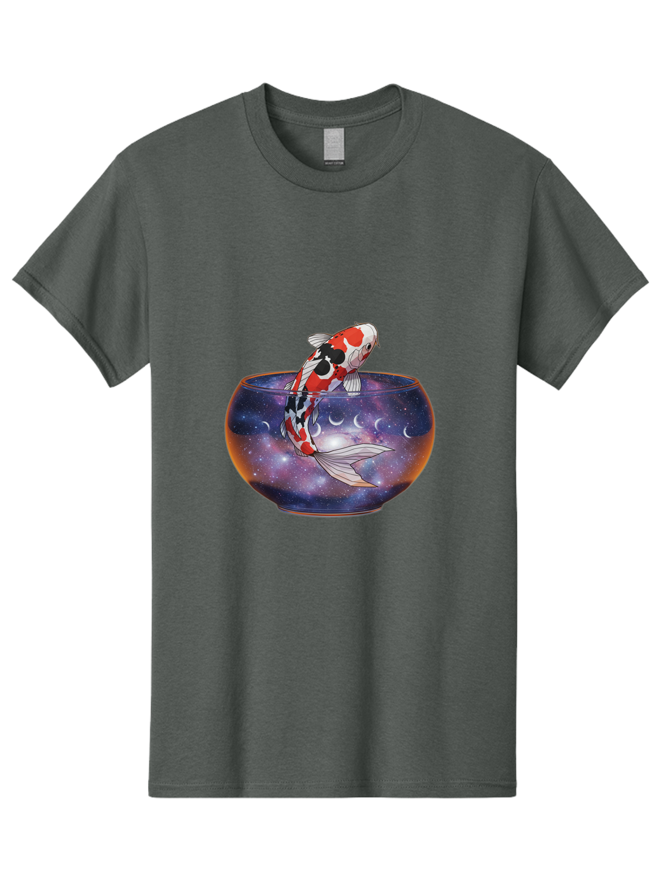 Koi-Fish-In-Galaxy-Bowl-1 Men'S Graphic Tee, 100% Cotton, Comfortable Casual Summer Wear, Machine Washable, Vintage Camera, Old Camera, Antique Camera, Black Camera, Classic Photography, Photography Equipment, Nostalgic Device, Film Camera, Bak793