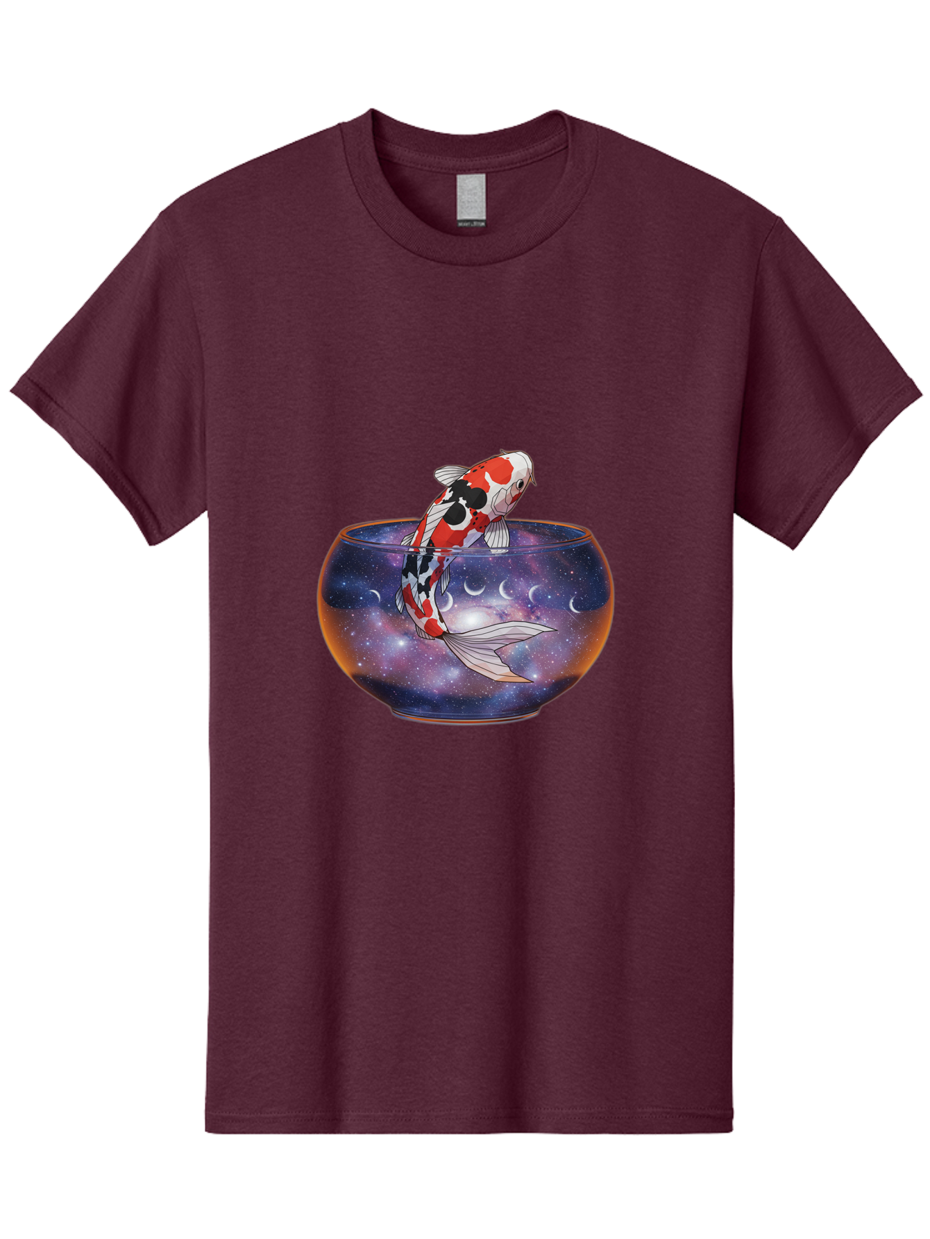 Koi-Fish-In-Galaxy-Bowl-1 Men'S Graphic Tee, 100% Cotton, Comfortable Casual Summer Wear, Machine Washable, Vintage Camera, Old Camera, Antique Camera, Black Camera, Classic Photography, Photography Equipment, Nostalgic Device, Film Camera, Bak793