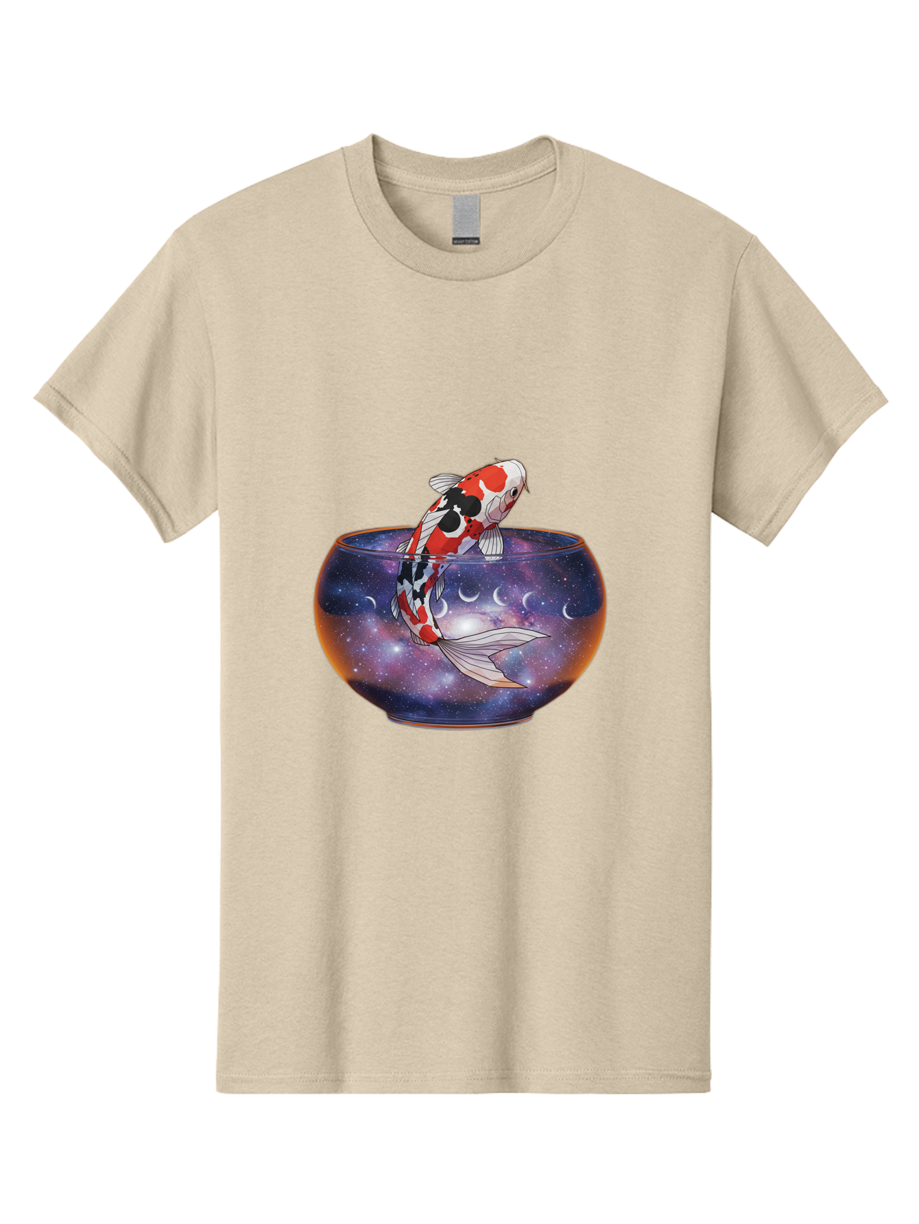 Koi-Fish-In-Galaxy-Bowl-1 Men'S Graphic Tee, 100% Cotton, Comfortable Casual Summer Wear, Machine Washable, Vintage Camera, Old Camera, Antique Camera, Black Camera, Classic Photography, Photography Equipment, Nostalgic Device, Film Camera, Bak793