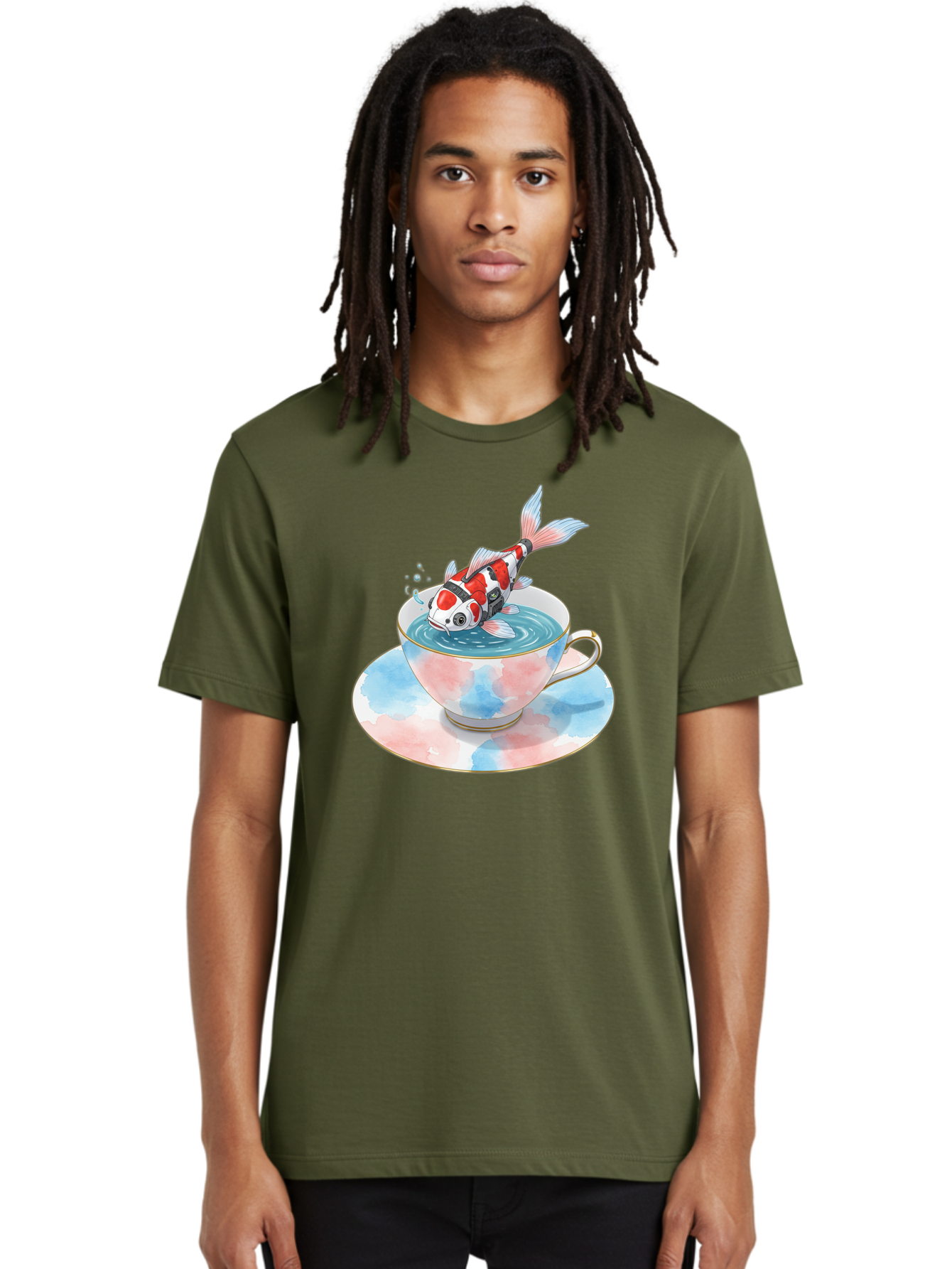 Koi-Fish-In-Teacup Men'S Graphic Tee, 100% Cotton, Comfortable Casual Summer Wear, Machine Washable, Vintage Camera, Old Camera, Antique Camera, Black Camera, Classic Photography, Photography Equipment, Nostalgic Device, Film Camera, Bak795