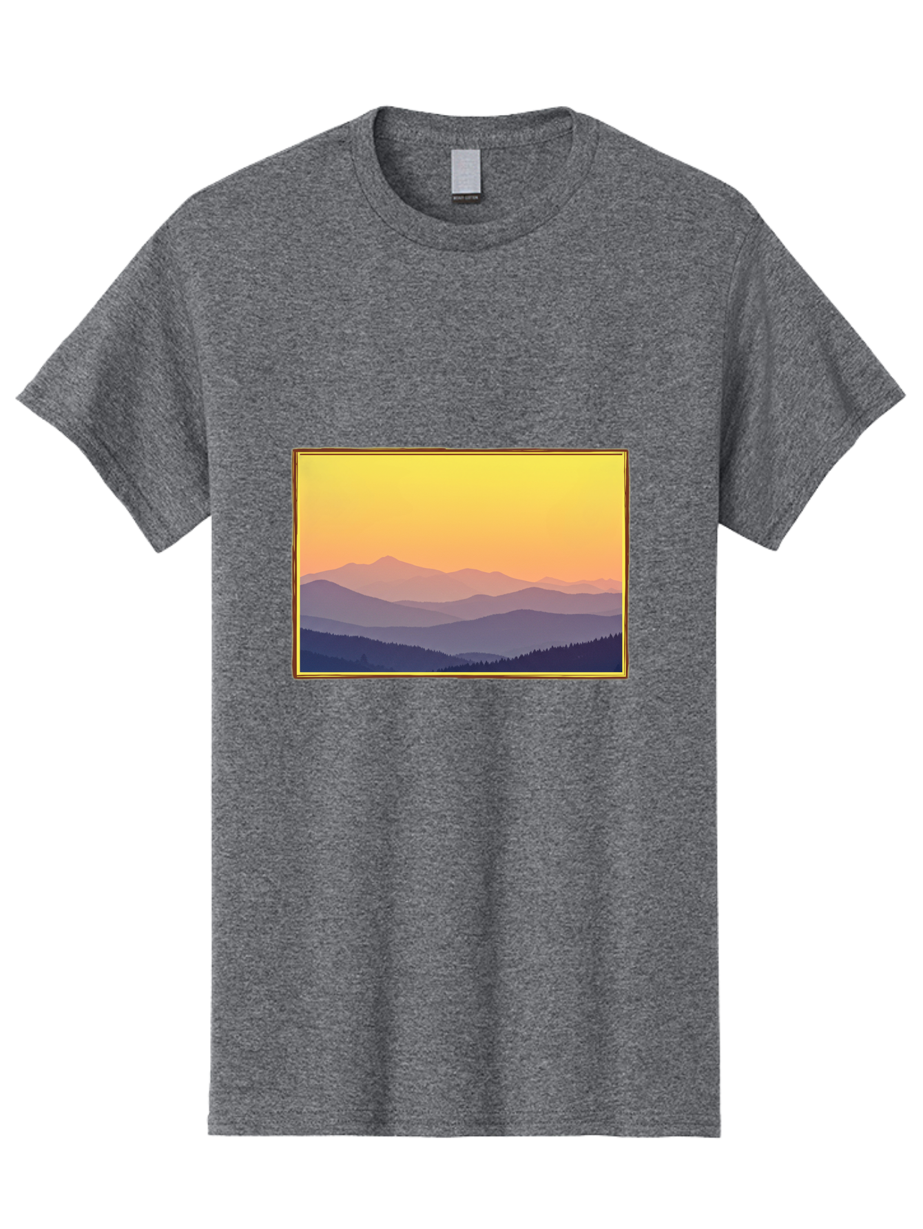 Layered-Mountains-At-Sunset Men'S Graphic Tee, 100% Cotton, Comfortable Casual Summer Wear, Machine Washable, Vintage Camera, Old Camera, Antique Camera, Black Camera, Classic Photography, Photography Equipment, Nostalgic Device, Film Camera, Bak802
