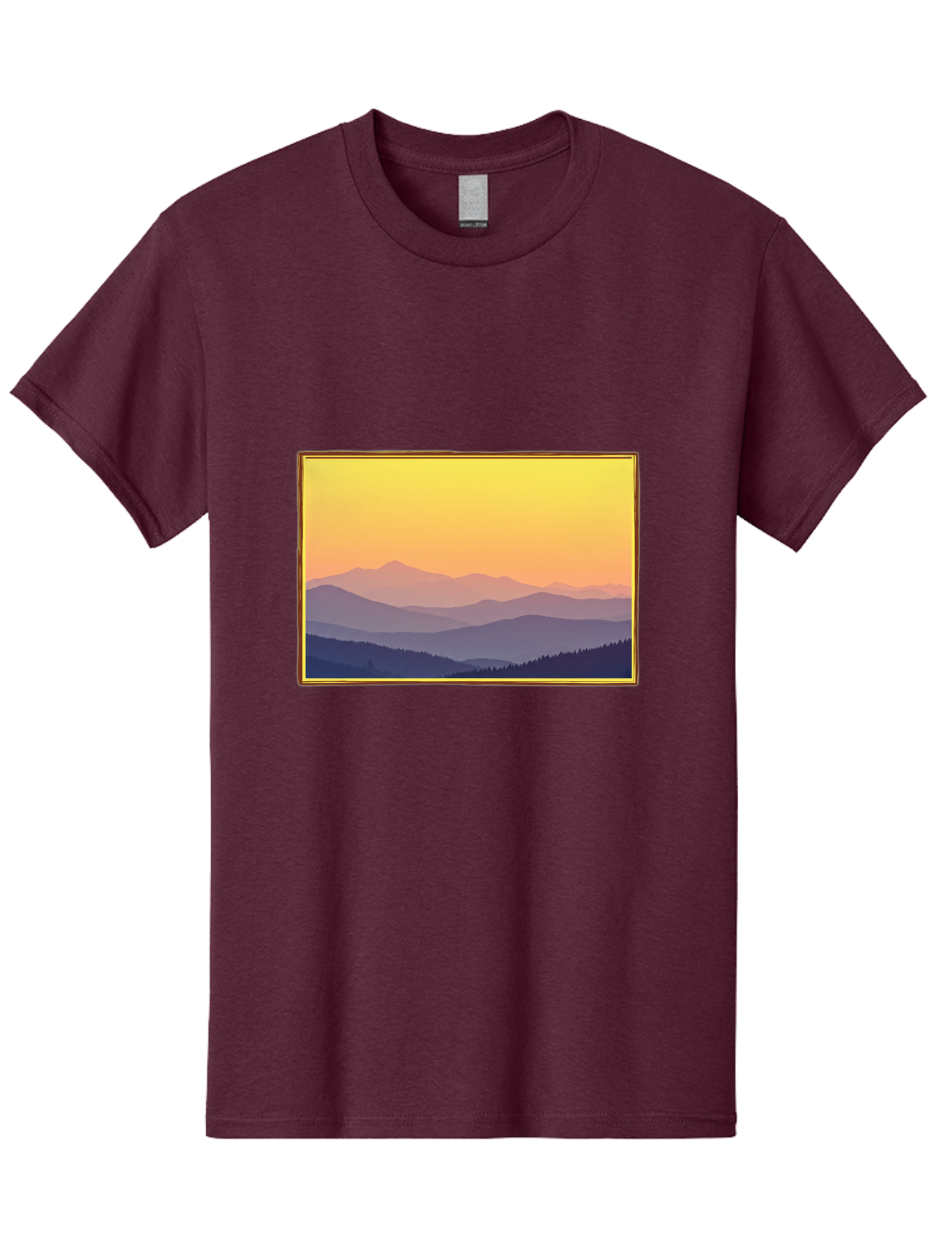 Layered-Mountains-At-Sunset Men'S Graphic Tee, 100% Cotton, Comfortable Casual Summer Wear, Machine Washable, Vintage Camera, Old Camera, Antique Camera, Black Camera, Classic Photography, Photography Equipment, Nostalgic Device, Film Camera, Bak802