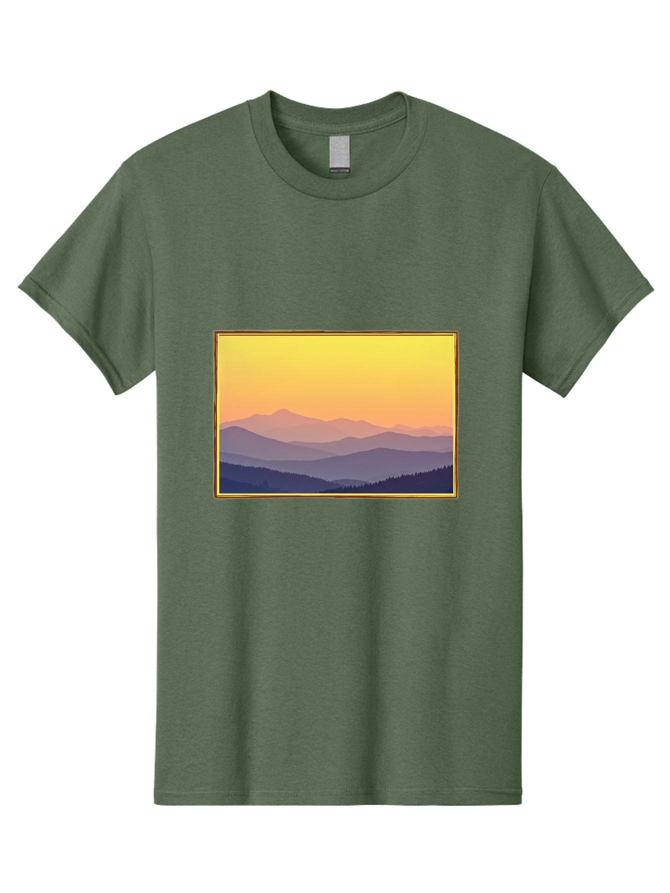 Layered-Mountains-At-Sunset Men'S Graphic Tee, 100% Cotton, Comfortable Casual Summer Wear, Machine Washable, Vintage Camera, Old Camera, Antique Camera, Black Camera, Classic Photography, Photography Equipment, Nostalgic Device, Film Camera, Bak802