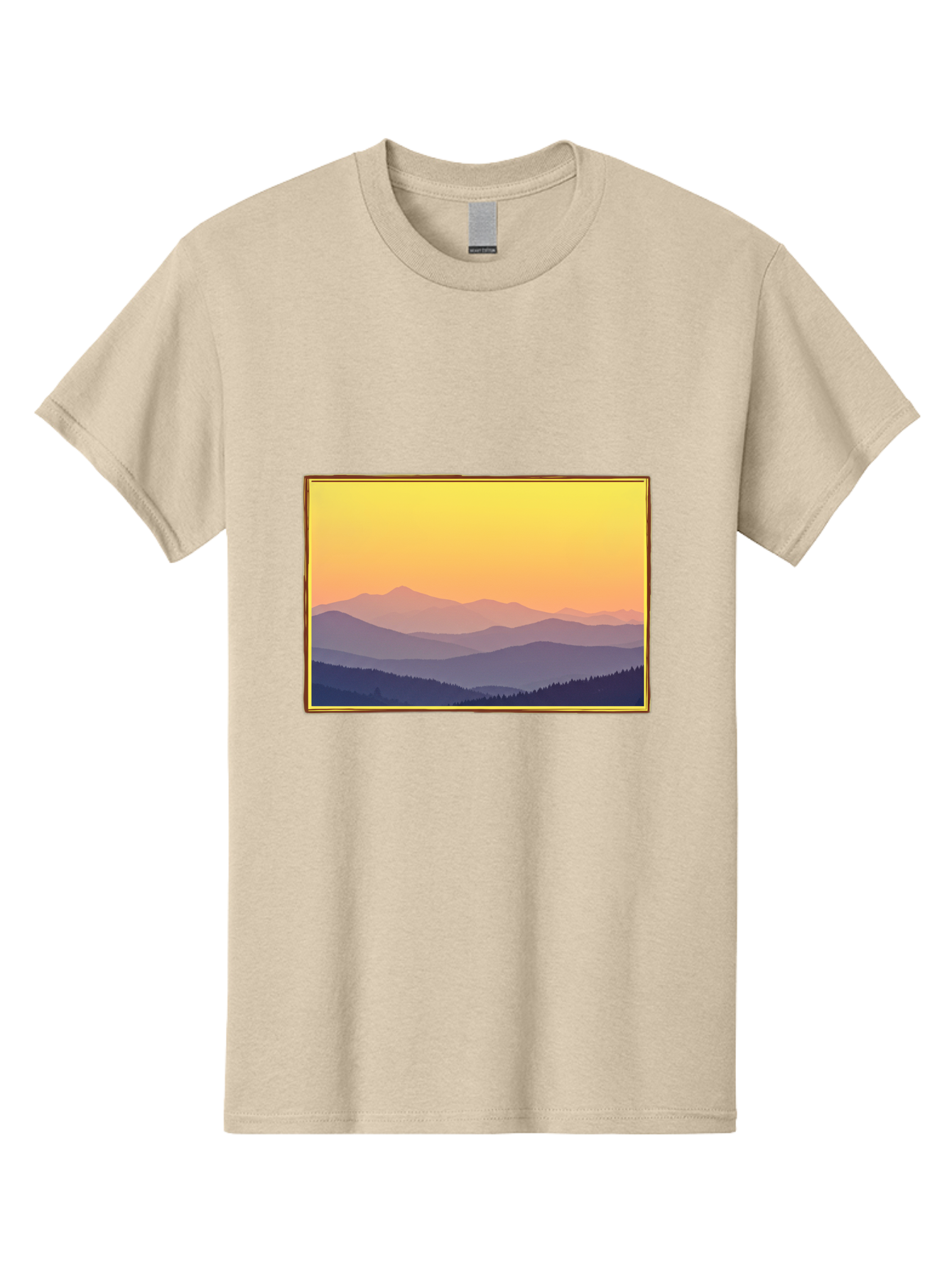Layered-Mountains-At-Sunset Men'S Graphic Tee, 100% Cotton, Comfortable Casual Summer Wear, Machine Washable, Vintage Camera, Old Camera, Antique Camera, Black Camera, Classic Photography, Photography Equipment, Nostalgic Device, Film Camera, Bak802