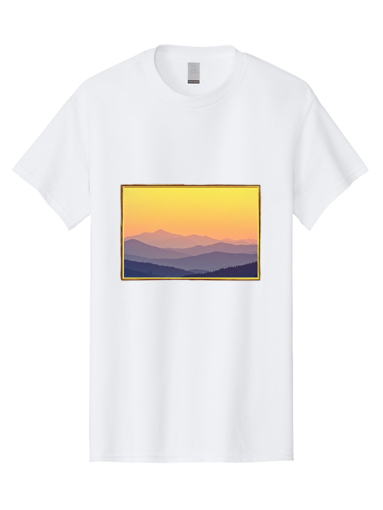 Layered-Mountains-At-Sunset Men'S Graphic Tee, 100% Cotton, Comfortable Casual Summer Wear, Machine Washable, Vintage Camera, Old Camera, Antique Camera, Black Camera, Classic Photography, Photography Equipment, Nostalgic Device, Film Camera, Bak802