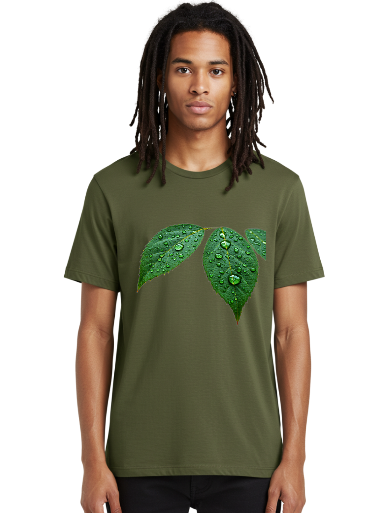 Leaves-With-Water-Droplets Men'S Graphic Tee, 100% Cotton, Comfortable Casual Summer Wear, Machine Washable, Vintage Camera, Old Camera, Antique Camera, Black Camera, Classic Photography, Photography Equipment, Nostalgic Device, Film Camera, Bak803
