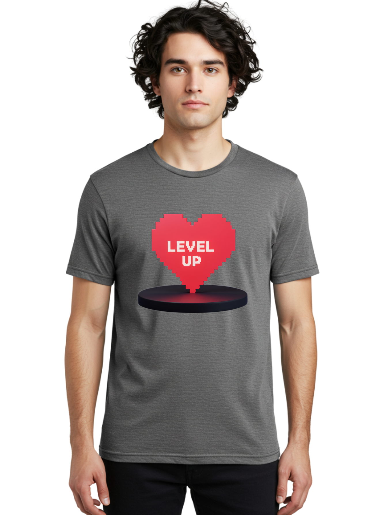 Level-Up-Heart Men'S Graphic Tee, 100% Cotton, Comfortable Casual Summer Wear, Machine Washable, Vintage Camera, Old Camera, Antique Camera, Black Camera, Classic Photography, Photography Equipment, Nostalgic Device, Film Camera, Camera Art Bak817