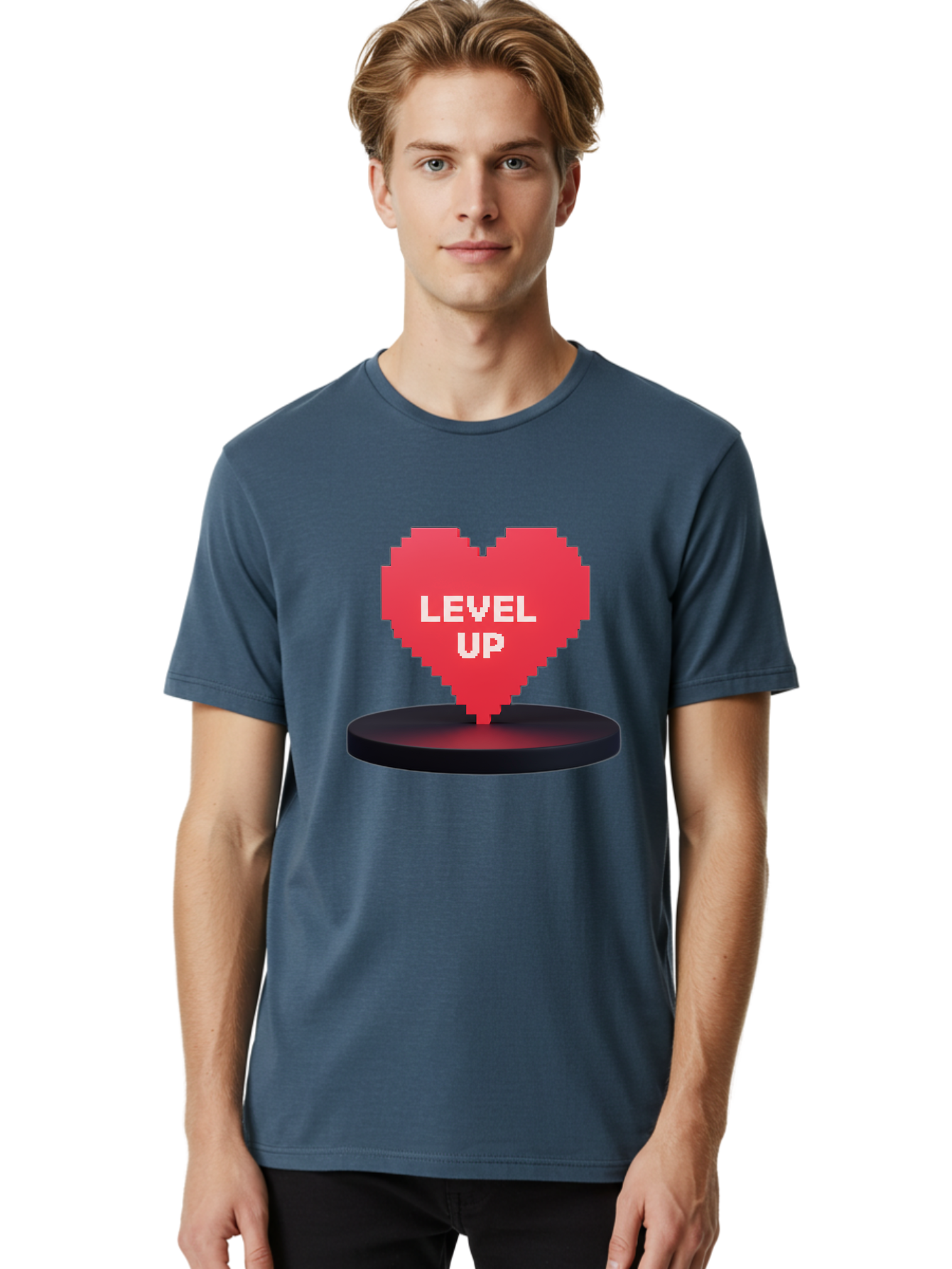 Level-Up-Heart Men'S Graphic Tee, 100% Cotton, Comfortable Casual Summer Wear, Machine Washable, Vintage Camera, Old Camera, Antique Camera, Black Camera, Classic Photography, Photography Equipment, Nostalgic Device, Film Camera, Camera Art Bak817