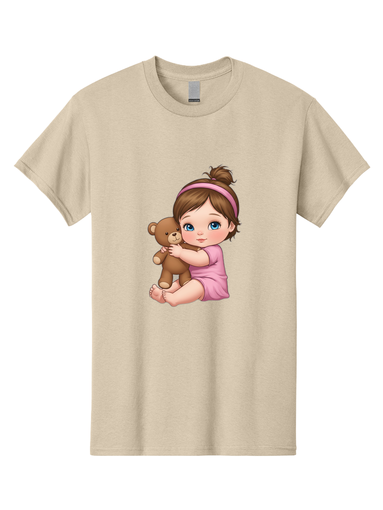 Little-Girl-Hugging-Teddy-Bear-1 Men'S Graphic Tee, 100% Cotton, Comfortable Casual Summer Wear, Machine Washable, Vintage Camera, Old Camera, Antique Camera, Black Camera, Classic Photography, Photography Equipment, Nostalgic Device, Bak819