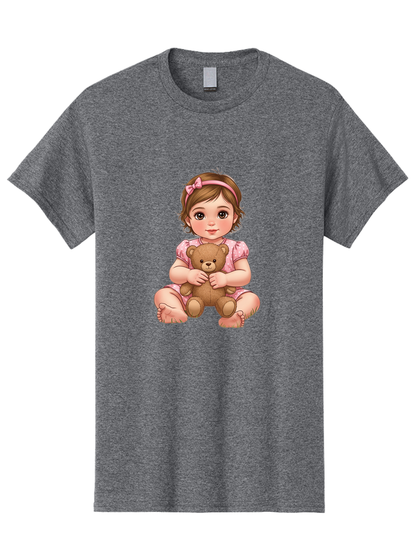 Little-Girl-Hugging-Teddy-Bear-2 Men'S Graphic Tee, 100% Cotton, Comfortable Casual Summer Wear, Machine Washable, Vintage Camera, Old Camera, Antique Camera, Black Camera, Classic Photography, Photography Equipment, Nostalgic Device, Bak820