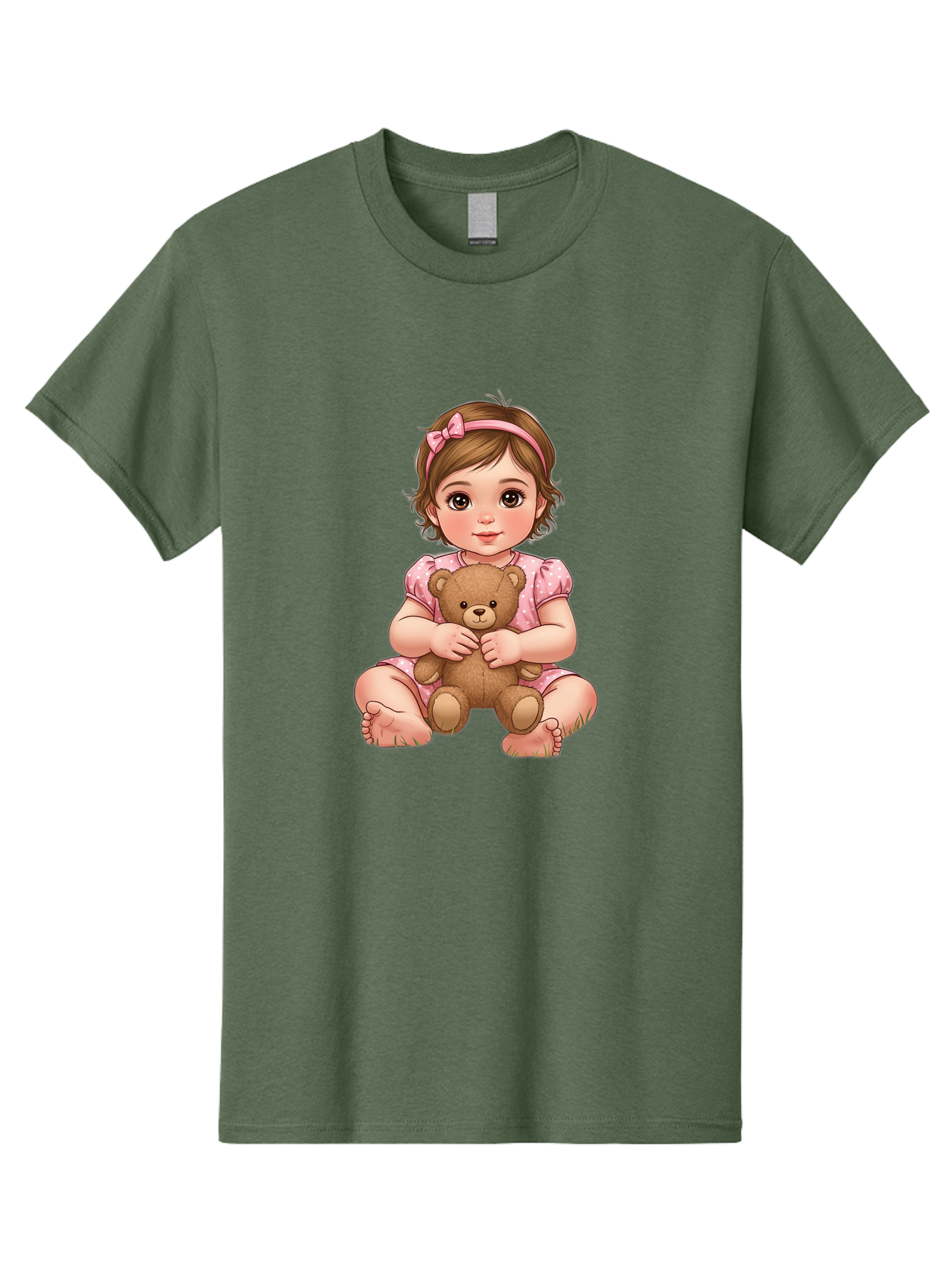 Little-Girl-Hugging-Teddy-Bear-2 Men'S Graphic Tee, 100% Cotton, Comfortable Casual Summer Wear, Machine Washable, Vintage Camera, Old Camera, Antique Camera, Black Camera, Classic Photography, Photography Equipment, Nostalgic Device, Bak820