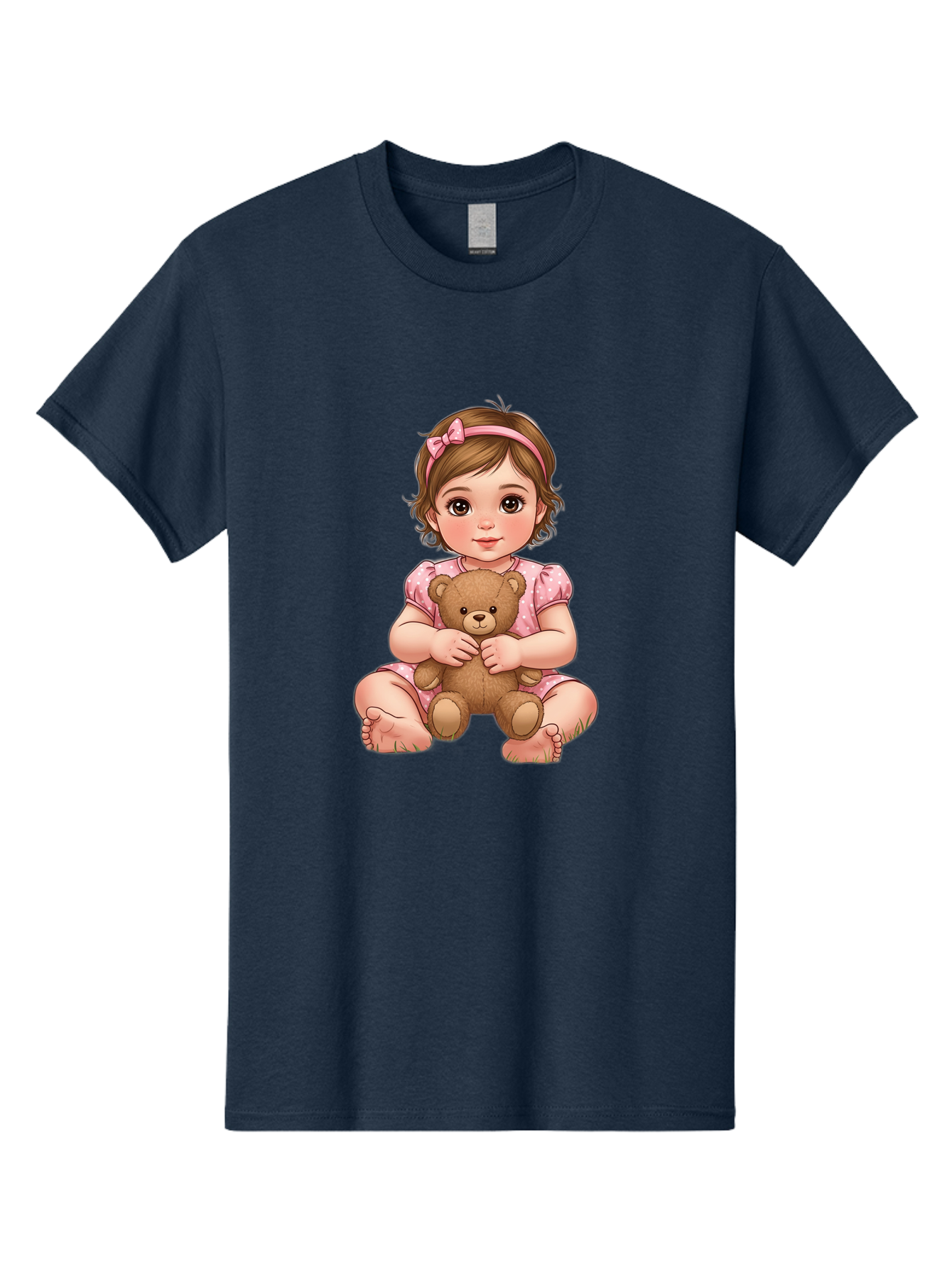 Little-Girl-Hugging-Teddy-Bear-2 Men'S Graphic Tee, 100% Cotton, Comfortable Casual Summer Wear, Machine Washable, Vintage Camera, Old Camera, Antique Camera, Black Camera, Classic Photography, Photography Equipment, Nostalgic Device, Bak820