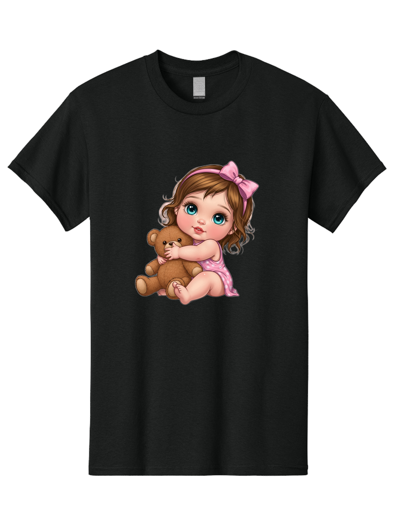 Little-Girl-Hugging-Teddy-Bear Men'S Graphic Tee, 100% Cotton, Comfortable Casual Summer Wear, Machine Washable, Vintage Camera, Old Camera, Antique Camera, Black Camera, Classic Photography, Photography Equipment, Nostalgic Device, Bak821